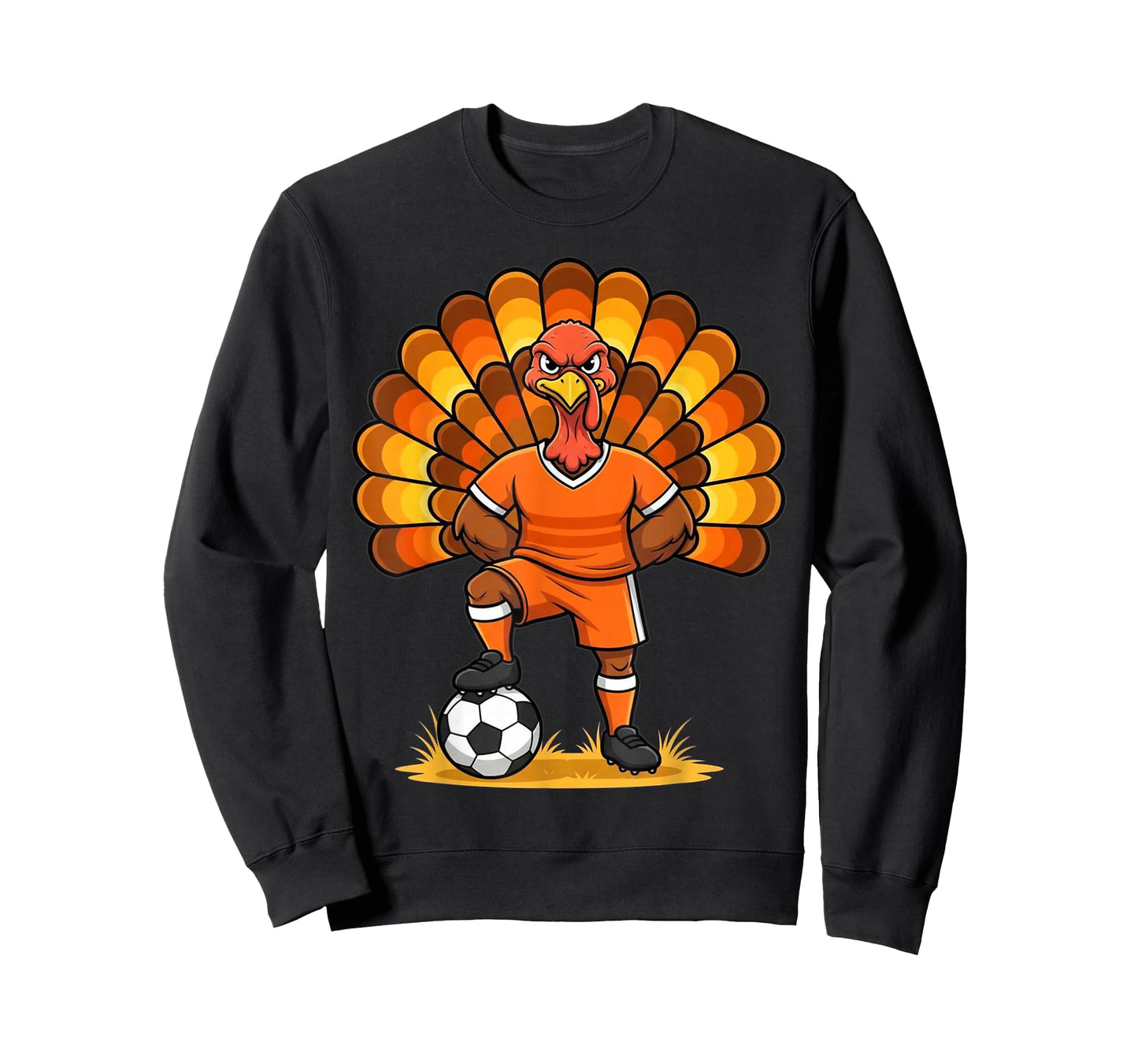 Kids Fall Boys Thanksgiving Soccer Turkey Men Ball Family T-Shirt