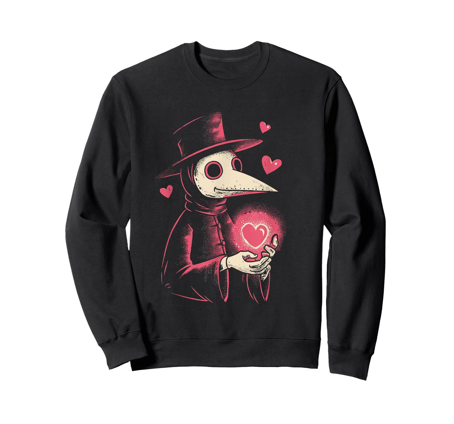 Kawaii Plague Doctor Valentine’s Day Heart Creepy Cute Goth T-Shirt
