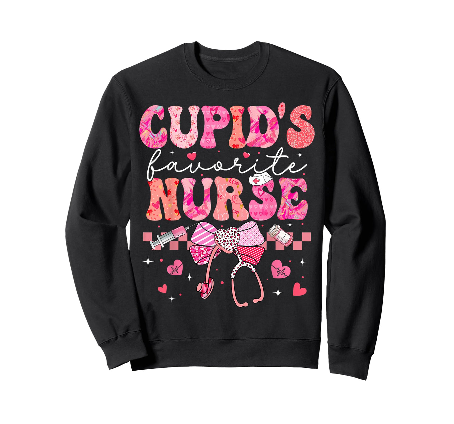 Valentines Day Cupid’s Favorite Nurse Heart Girl Women T-Shirt