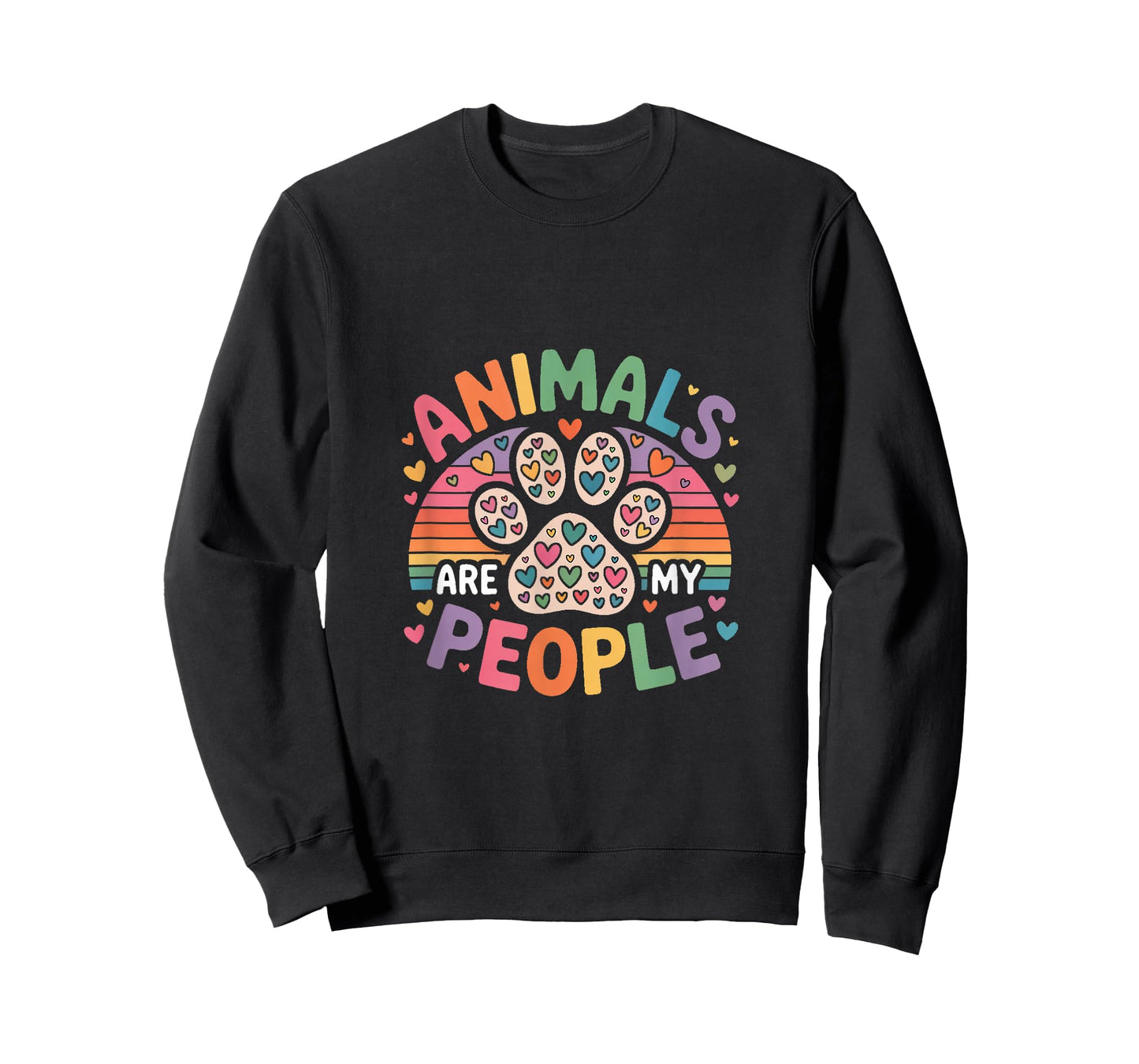 Animals are My People Rainbow Paw Animal Lover T-Shirt