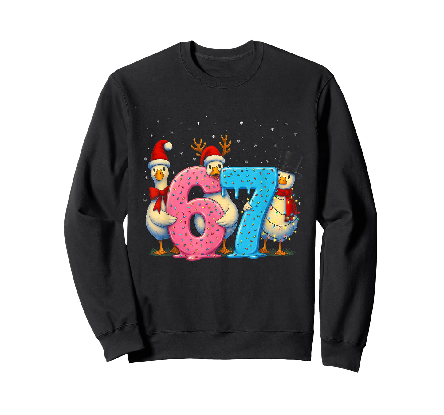 67 Ice Cream Drip Meme Funny Six Seven Goose Christmas T-Shirt