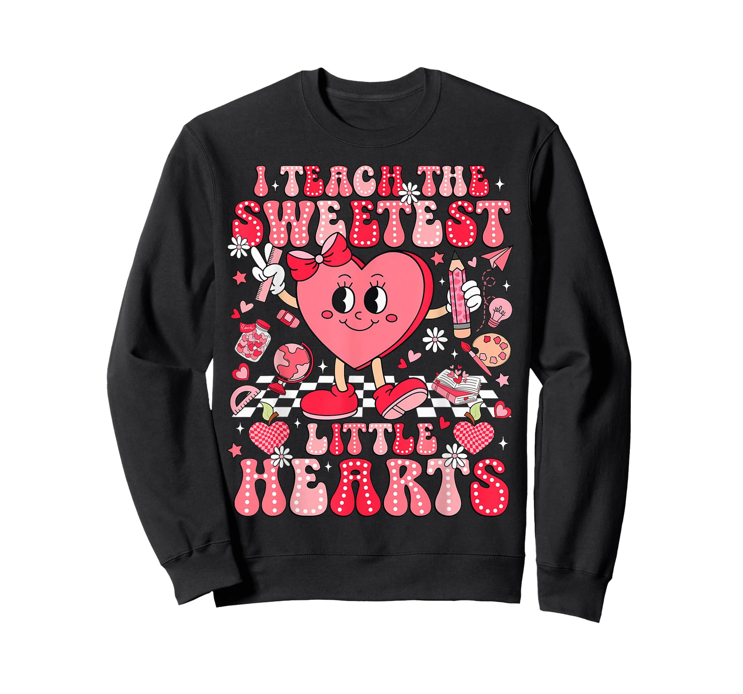 I Teach The Sweetest Little Heart Teacher Valentine Girl Kid T-Shirt