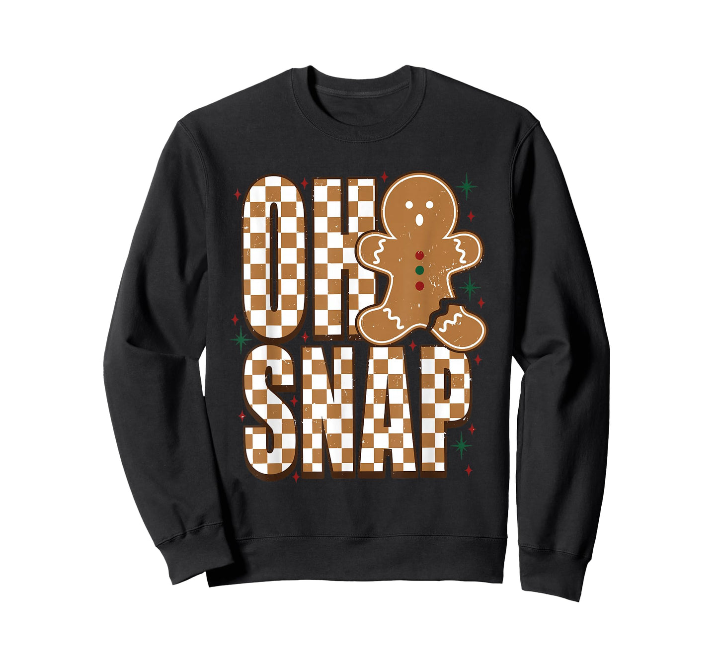 Oh Snap Christmas Checkered Gingerbread Xmas Pajama Outfit T-Shirt