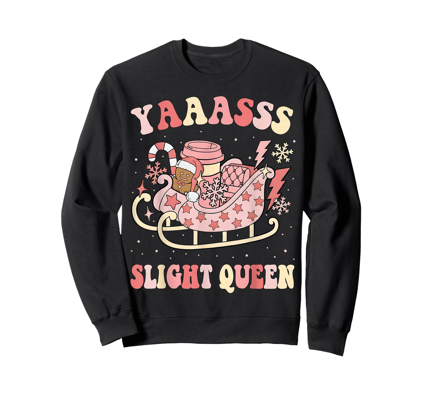 Yaaasss Sleigh Queen Sleigh Girl Matching Christmas Pajamas T-Shirt