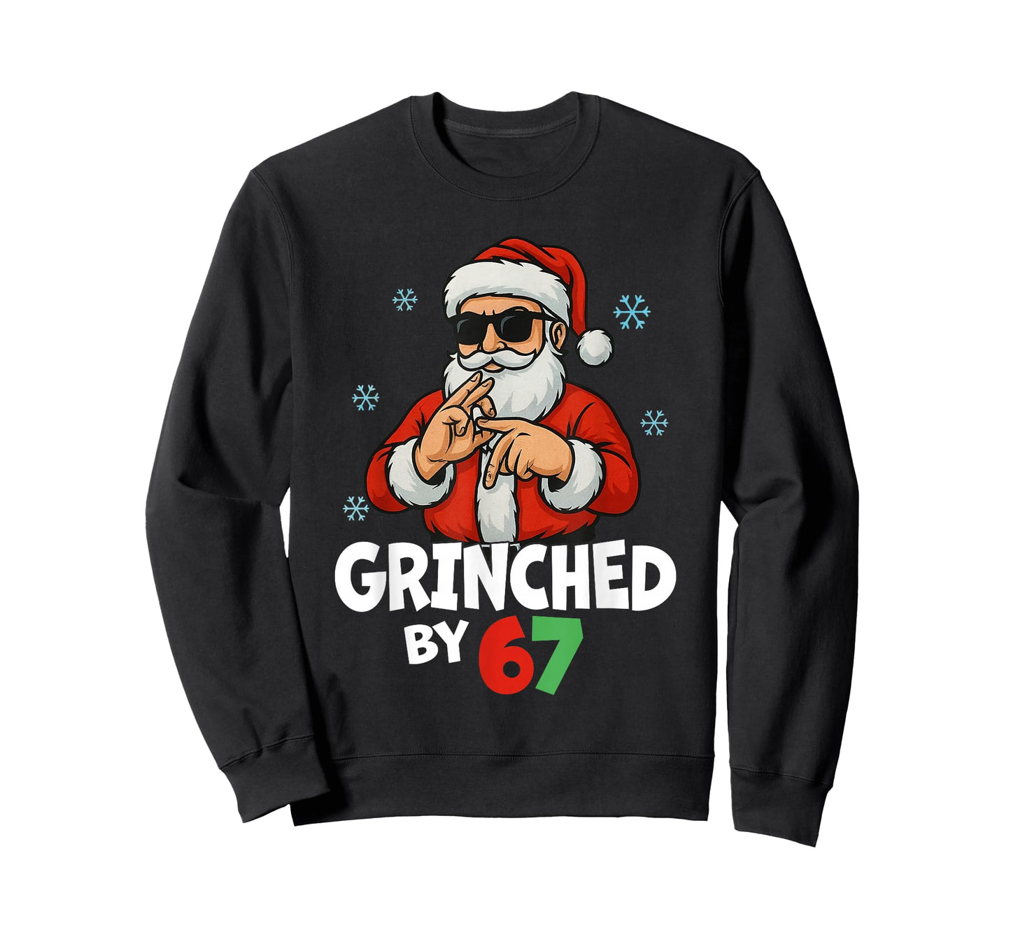 6 7 Six Seven Hand Gen Z Alpha Meme Slang Xmas Christmas T-Shirt