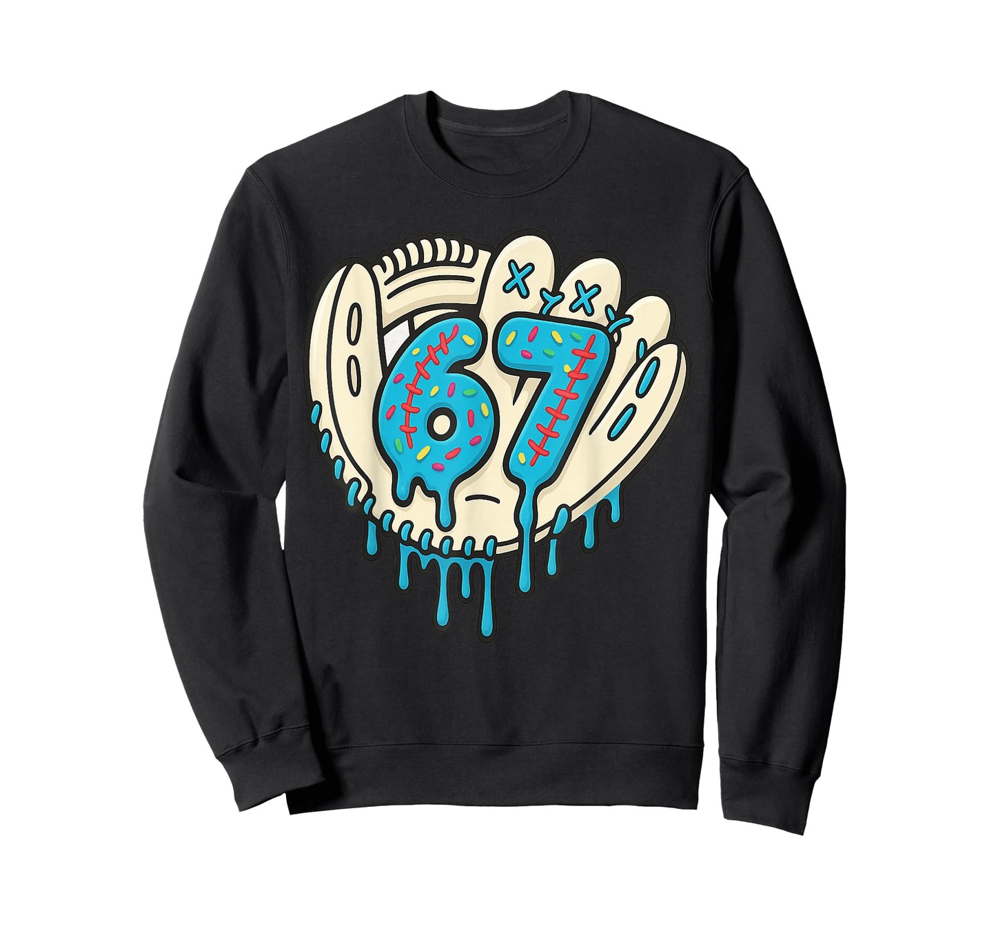 67 Ice Cream Drip Funny Six Seven Baseball T-Shirt