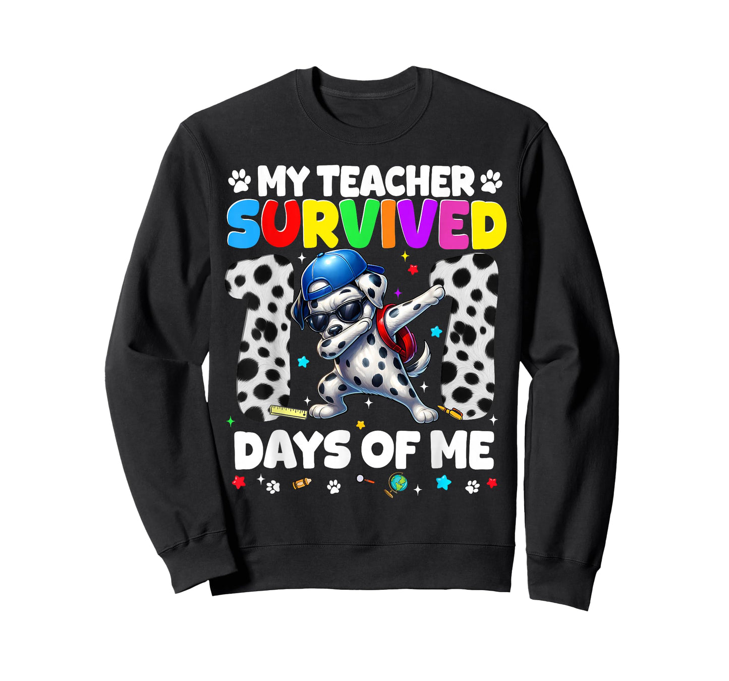 My Teacher Survived 101 Day of Me Dabbing Dog 100th Day Boy T-Shirt