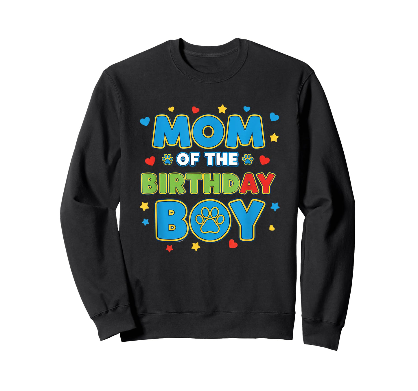 Mom of The Birthday Boy Paw Print Birthday Mom T-Shirt