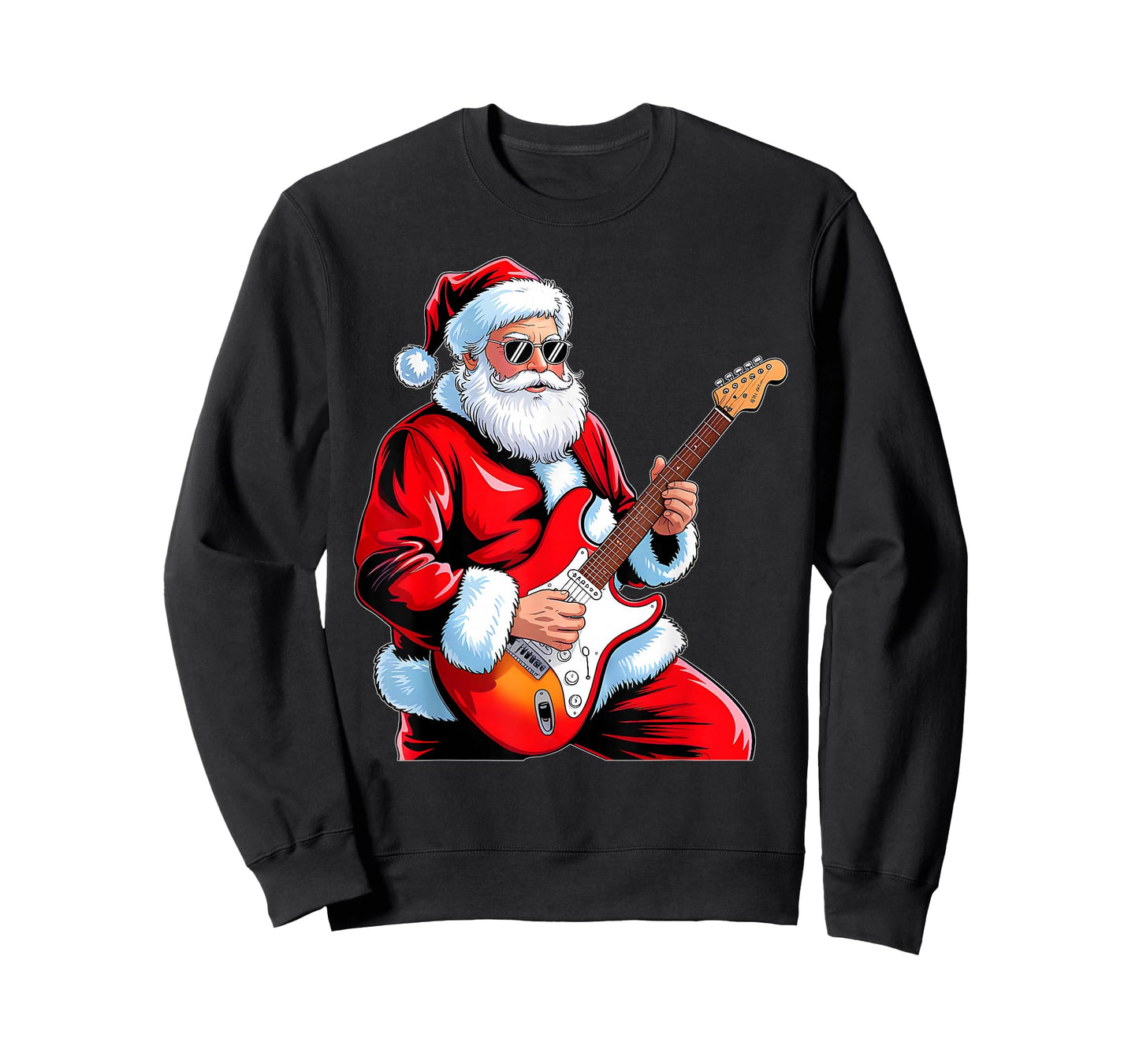 Rock Guitar Santa Claus Playing Guitar Christmas Men Boys T-Shirt