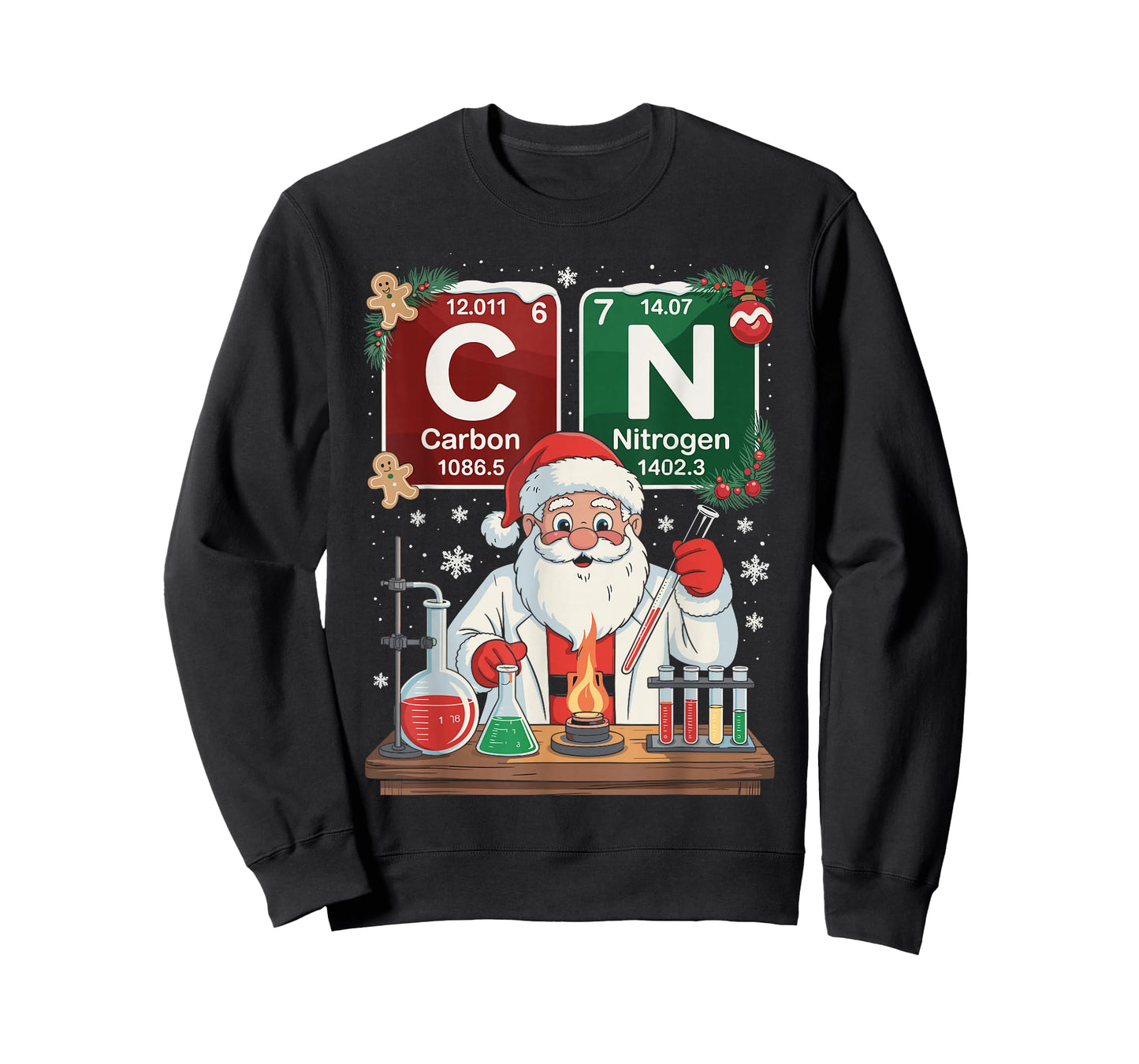 Science Christmas Carbon Nitrogen Six Seven 6 7 Meme T-Shirt