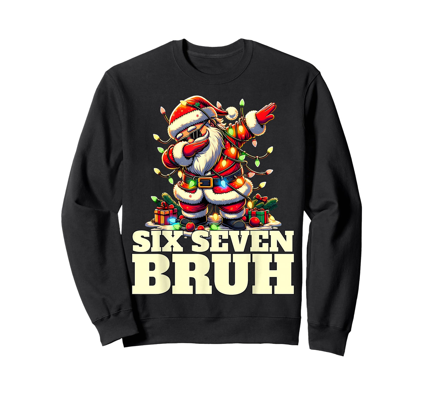 Funny Six Seven Christmas 6-7 Meme Santa 6 7 Six Seven Bruh T-Shirt