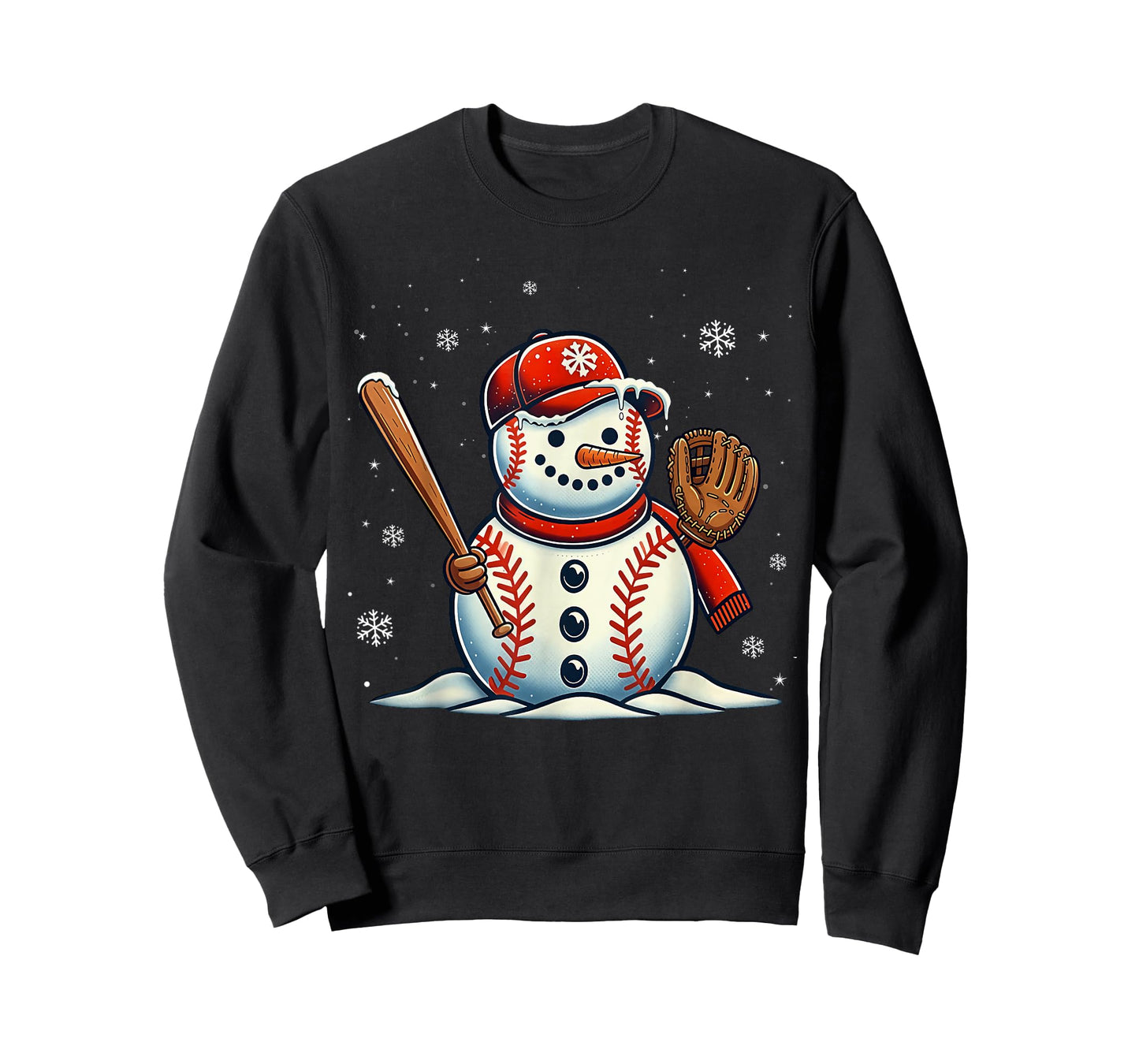 Christmas Baseball Snowman Boys Baseball Christmas Women Men T-Shirt