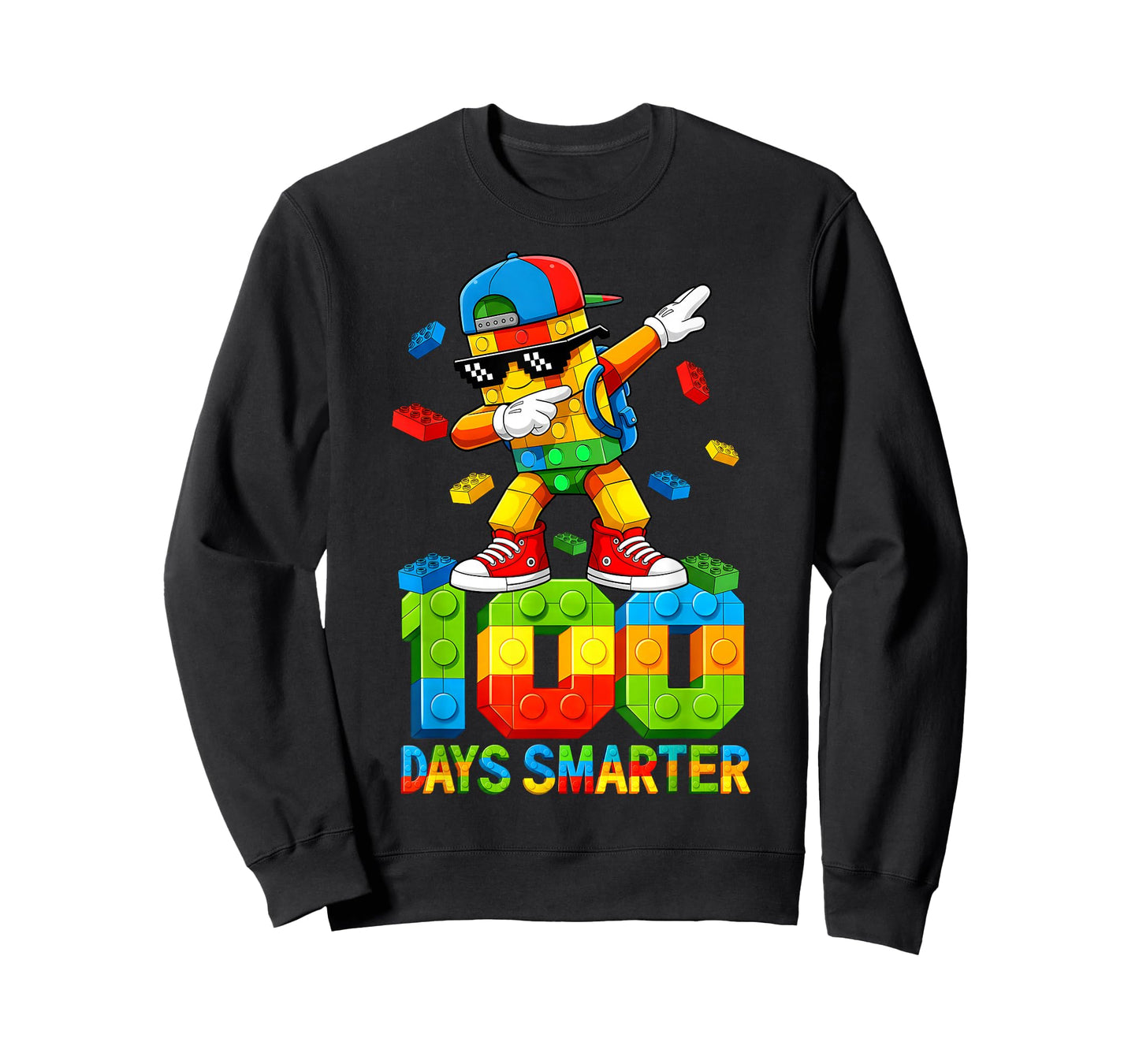 Dab Blocks Bricks Building 100 Days of School Smarter Boys T-Shirt