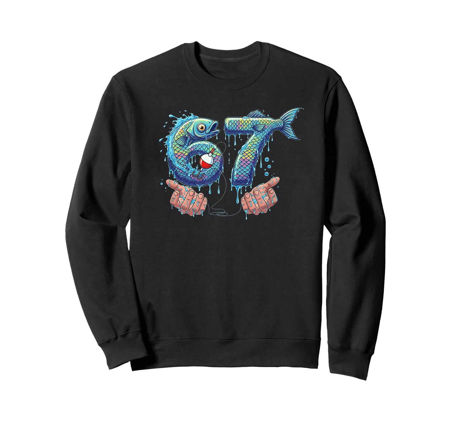Fishing 67 Six Seven Funny Gen Alpha Meme Drip T-Shirt