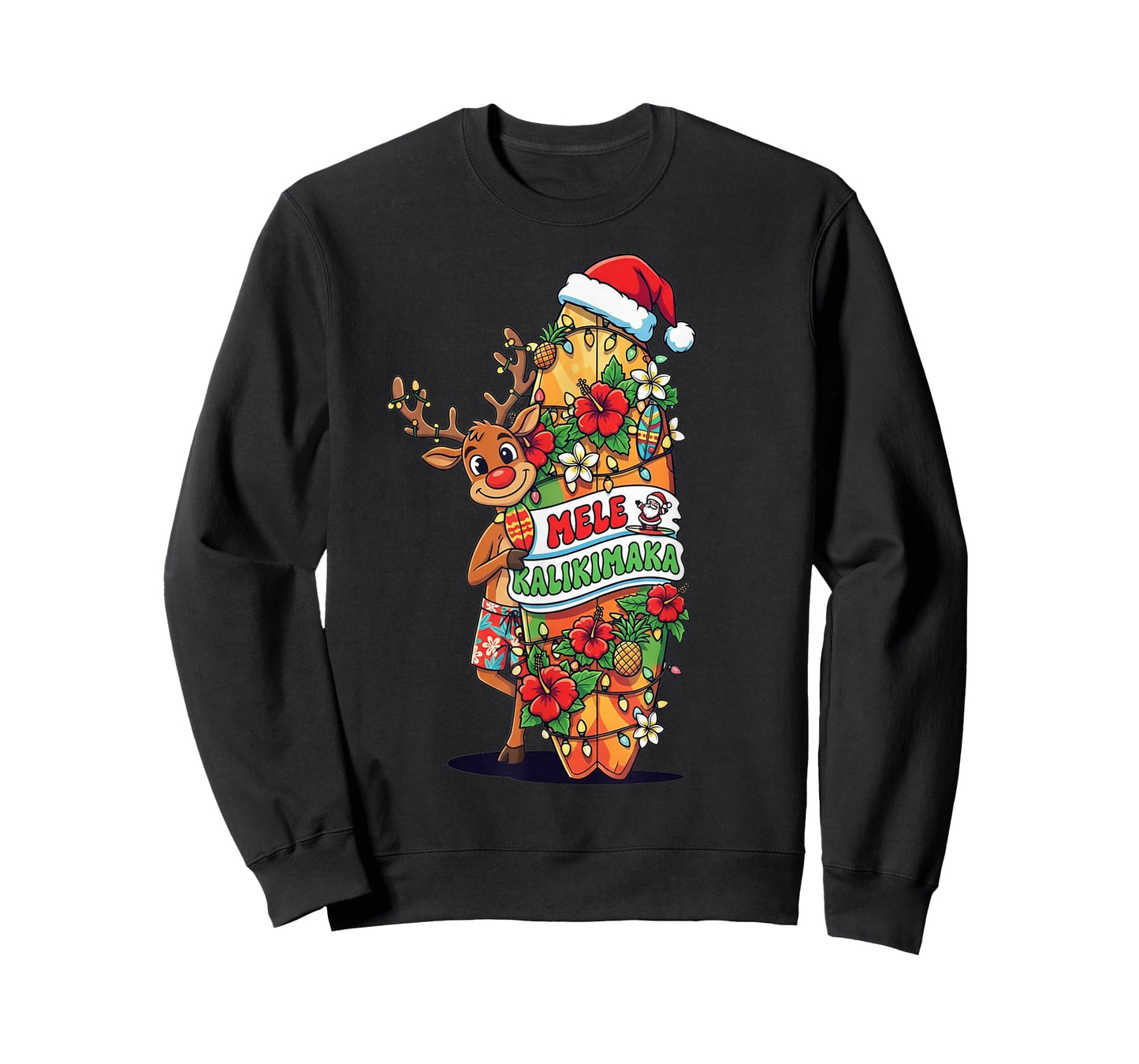 Funny Hawaiian Christmas Mele Kalikimaka Reindeer T-Shirt