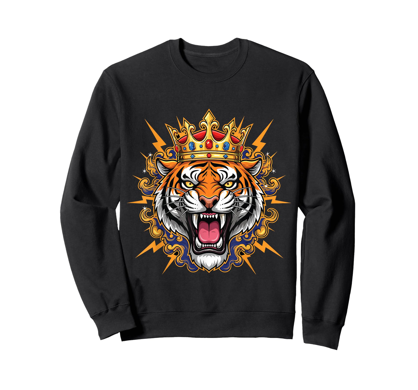 King Tiger Shirt Crown Roaring Animal Lovers T-Shirt