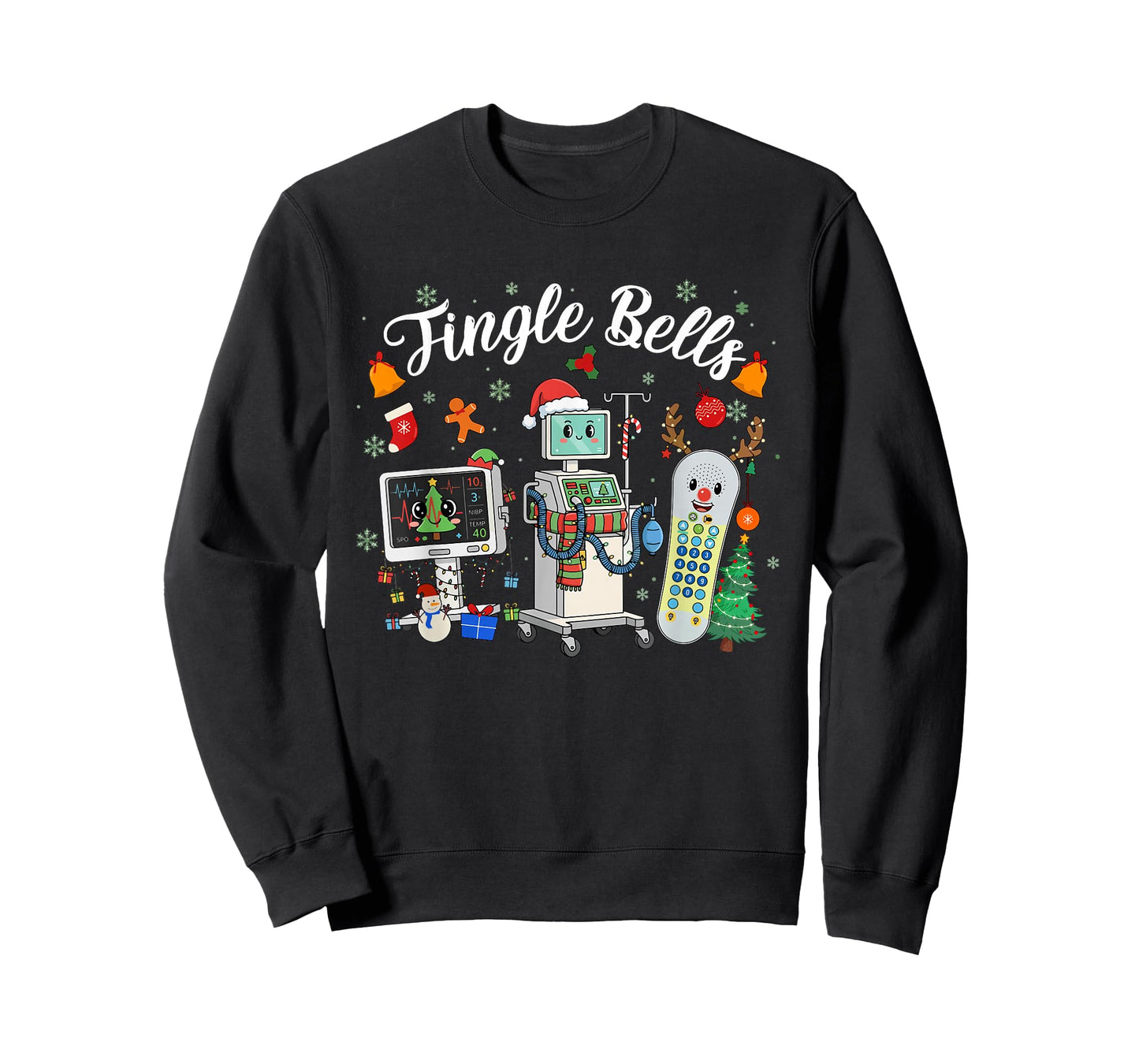 Jingle Bells ER Nurse Funny Christmas Tech Nursing T-Shirt