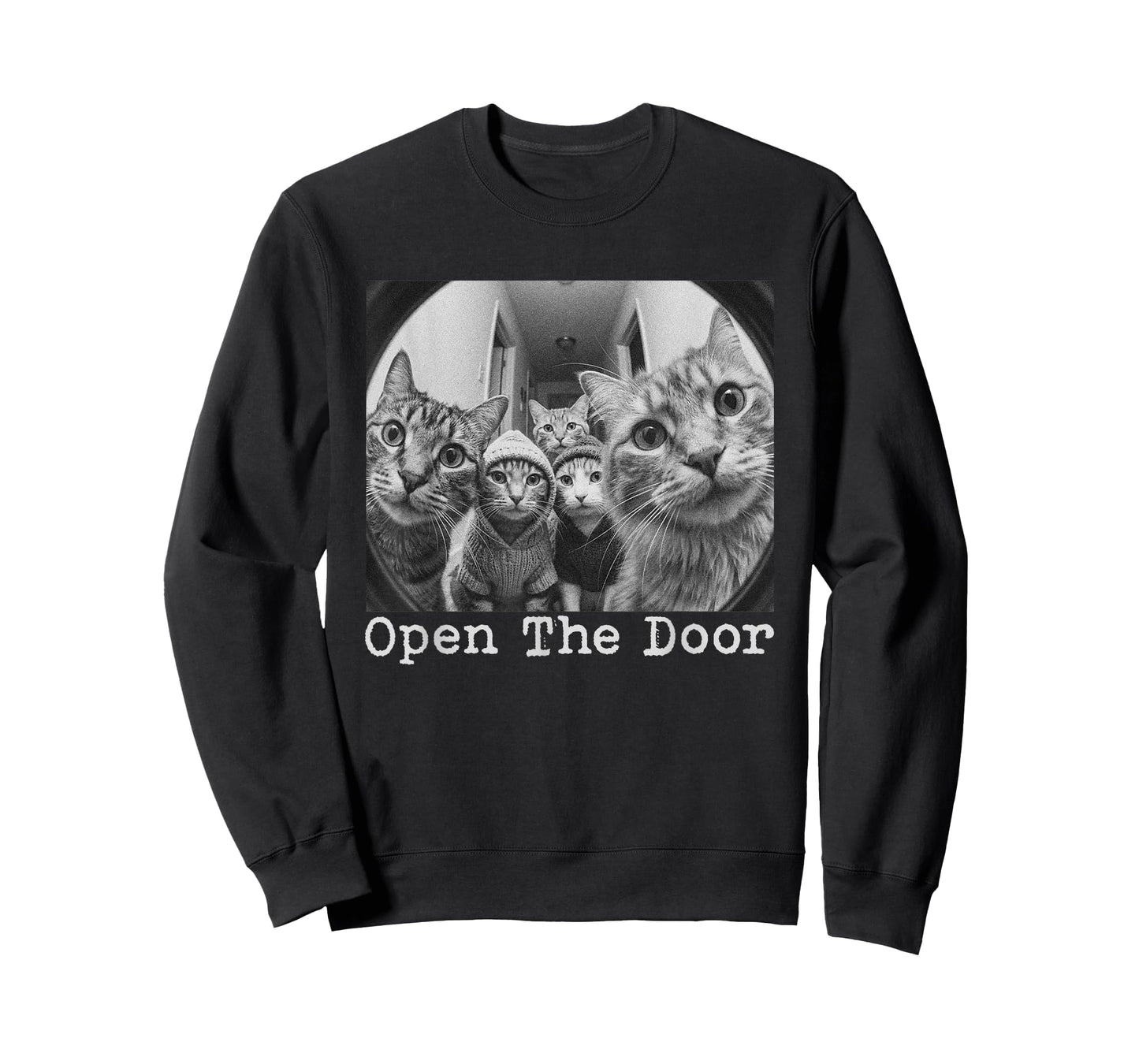 Open The Door Cat Gang Vintage Funny Cats Meme Men Women T-Shirt