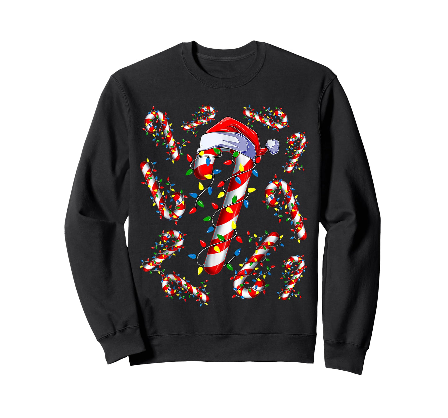 Christmas Candy Cane Santa Xmas Kids Toddler Youth Women Men T-Shirt