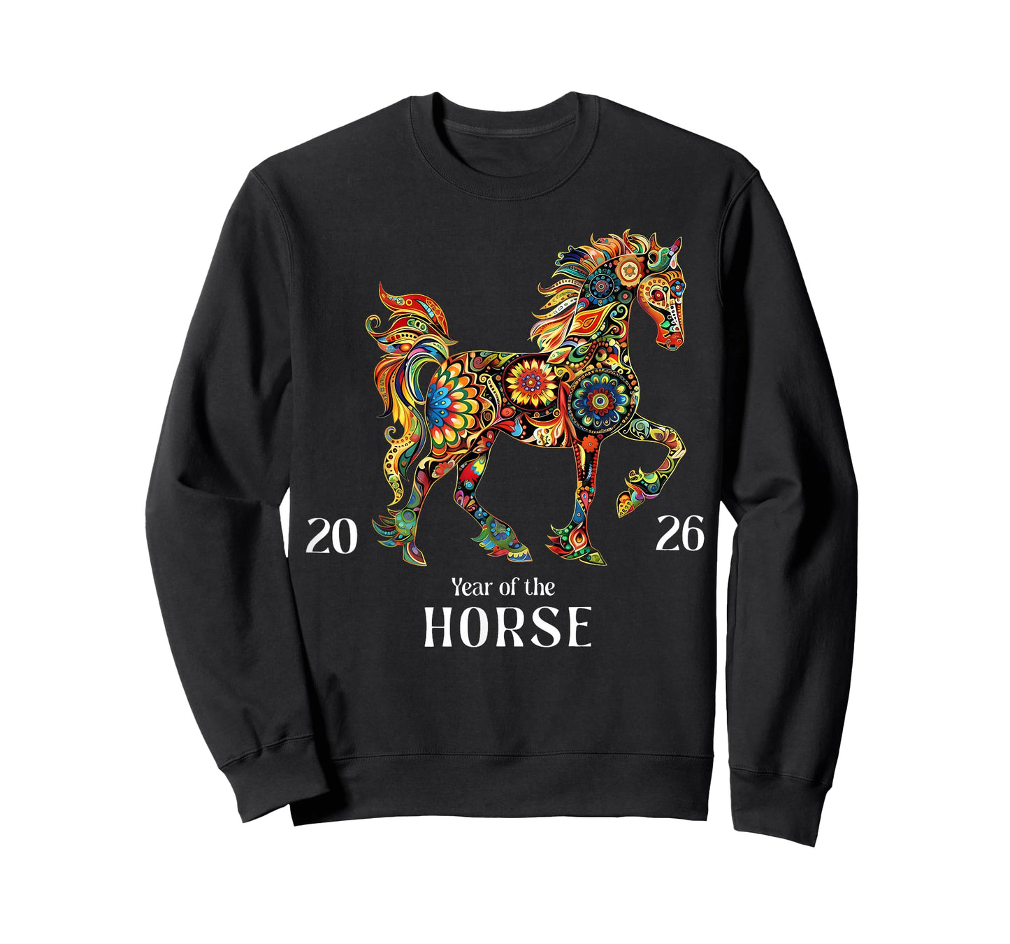 Colorful Horse Art Watercolor Graphic Year of The Horse 2026 T-Shirt