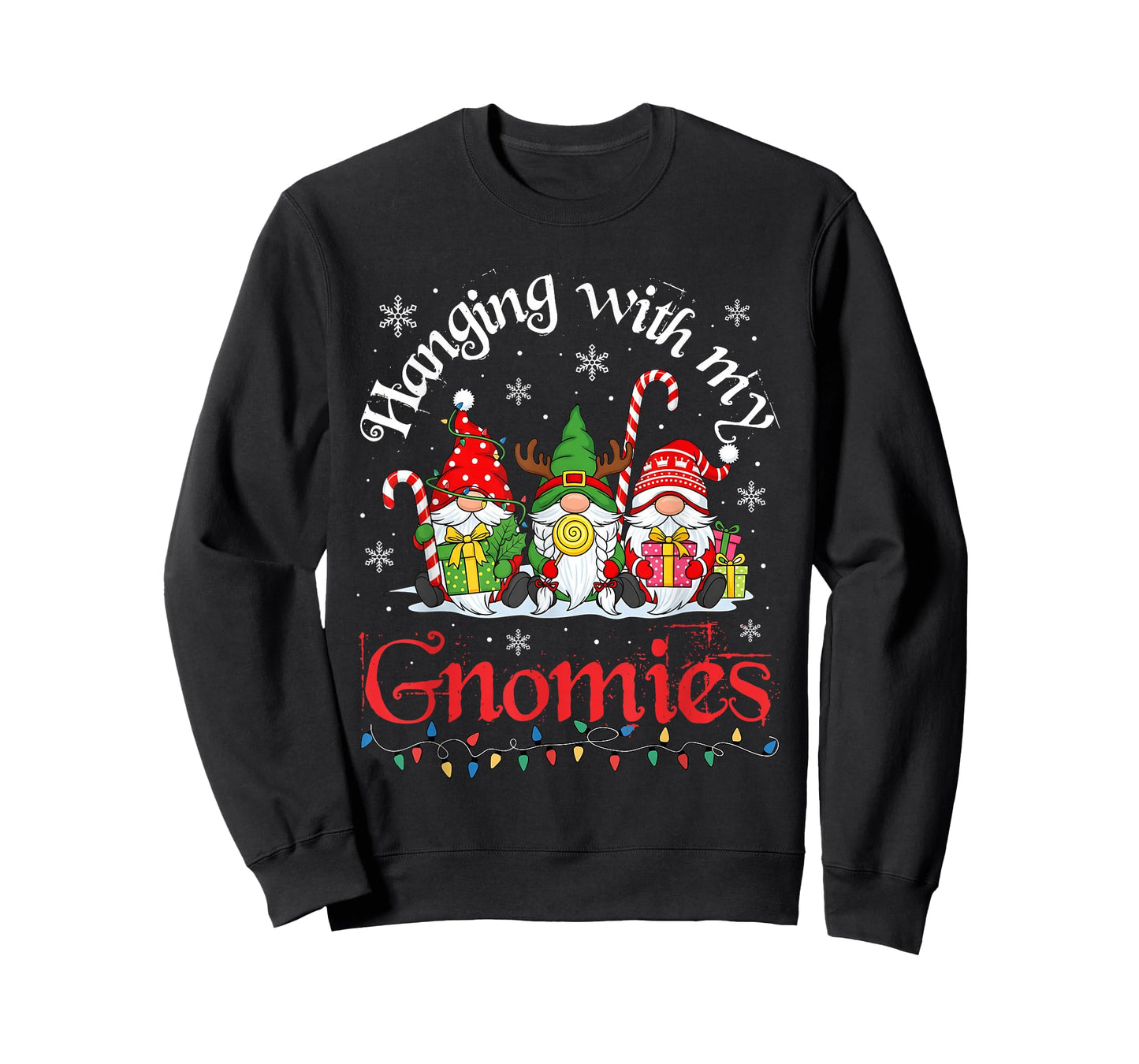 Hanging with My Gnomies Funny Gnome Friend Christmas Pajama T-Shirt