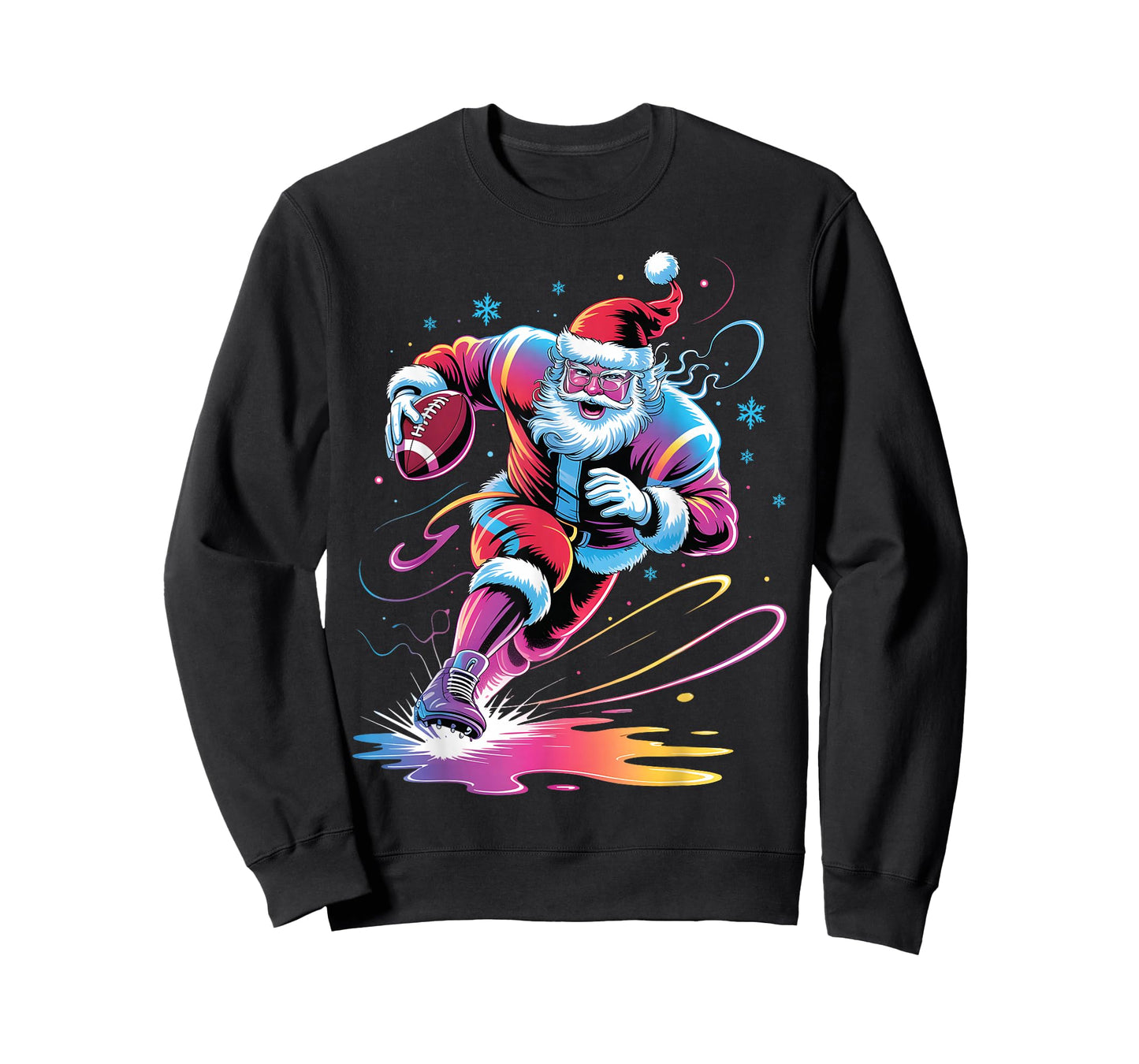 Santa Playing Football Christmas Men Boys Kid Football Lover T-Shirt