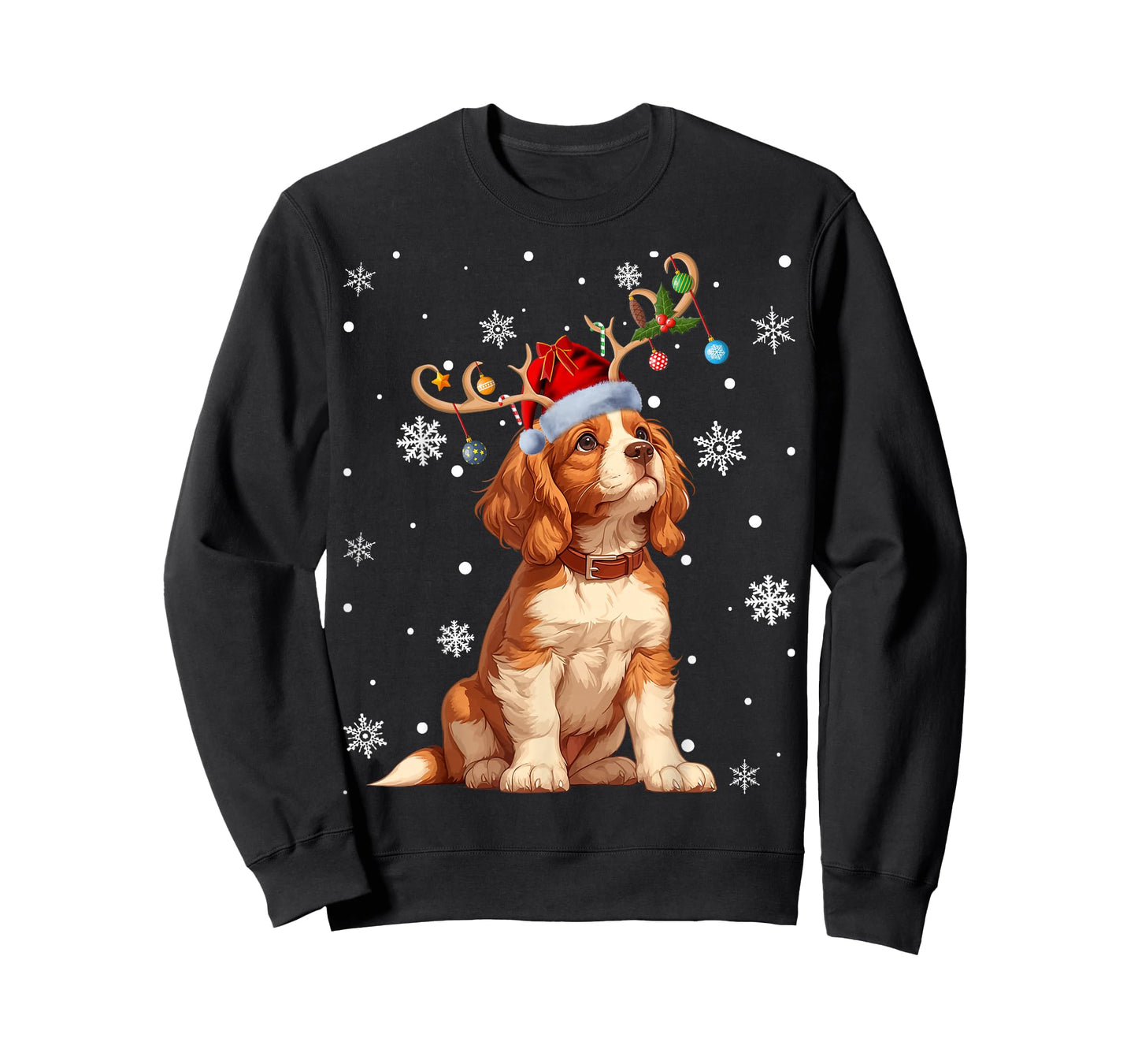 Christmas Balls Lights Cavalier King Charles Spaniel Xmas T-Shirt