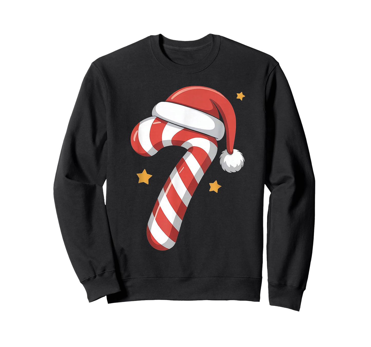 Xmas Candy Cane 7 Santa Hat Six Seven Matching Christmas T-Shirt