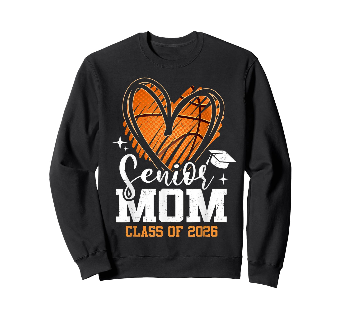 Proud Senior Mom Class of 2026 Basketball Graduate Heart T-Shirt