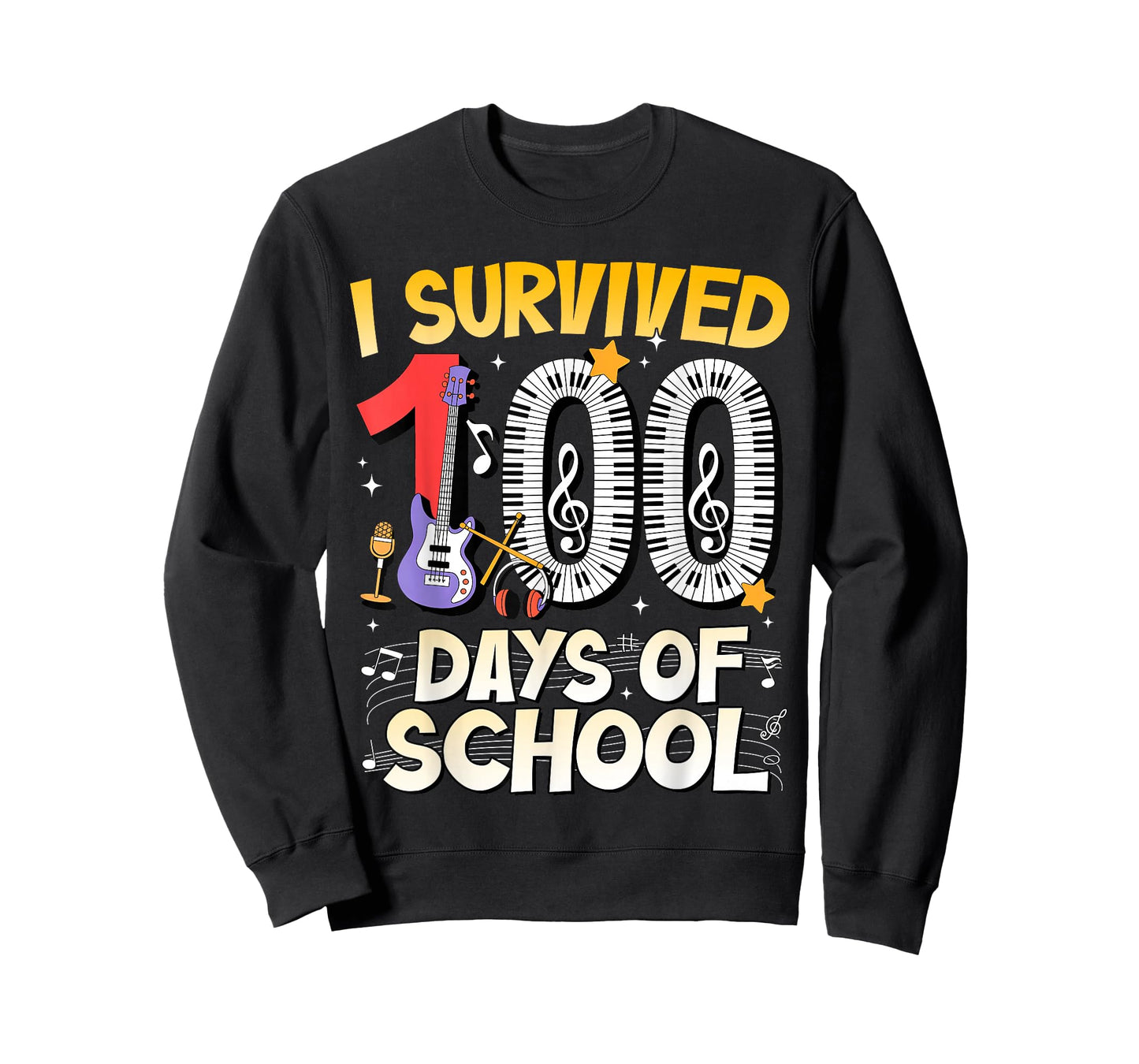 I Survived 100 Days of School Music Class Boy Girl Teacher T-Shirt