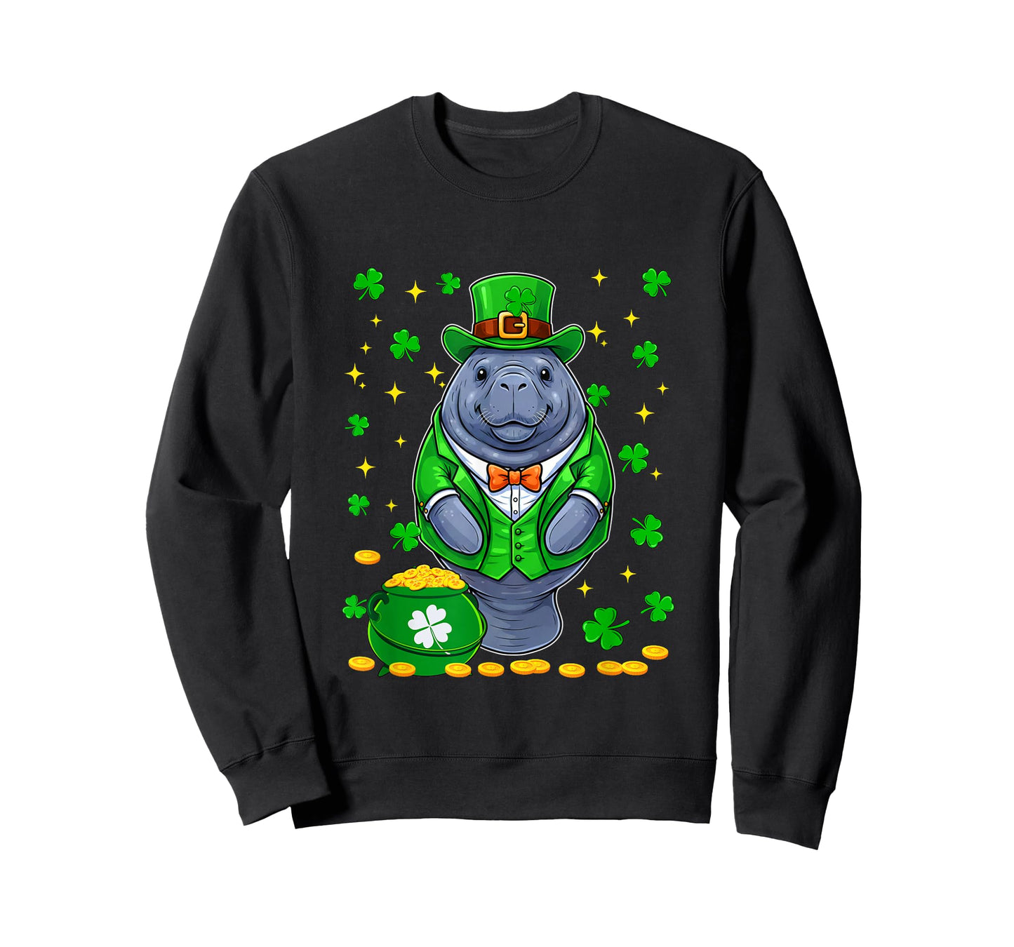 Manatee Wearing Irish Costume St. Patrick's Day Shamrocks T-Shirt