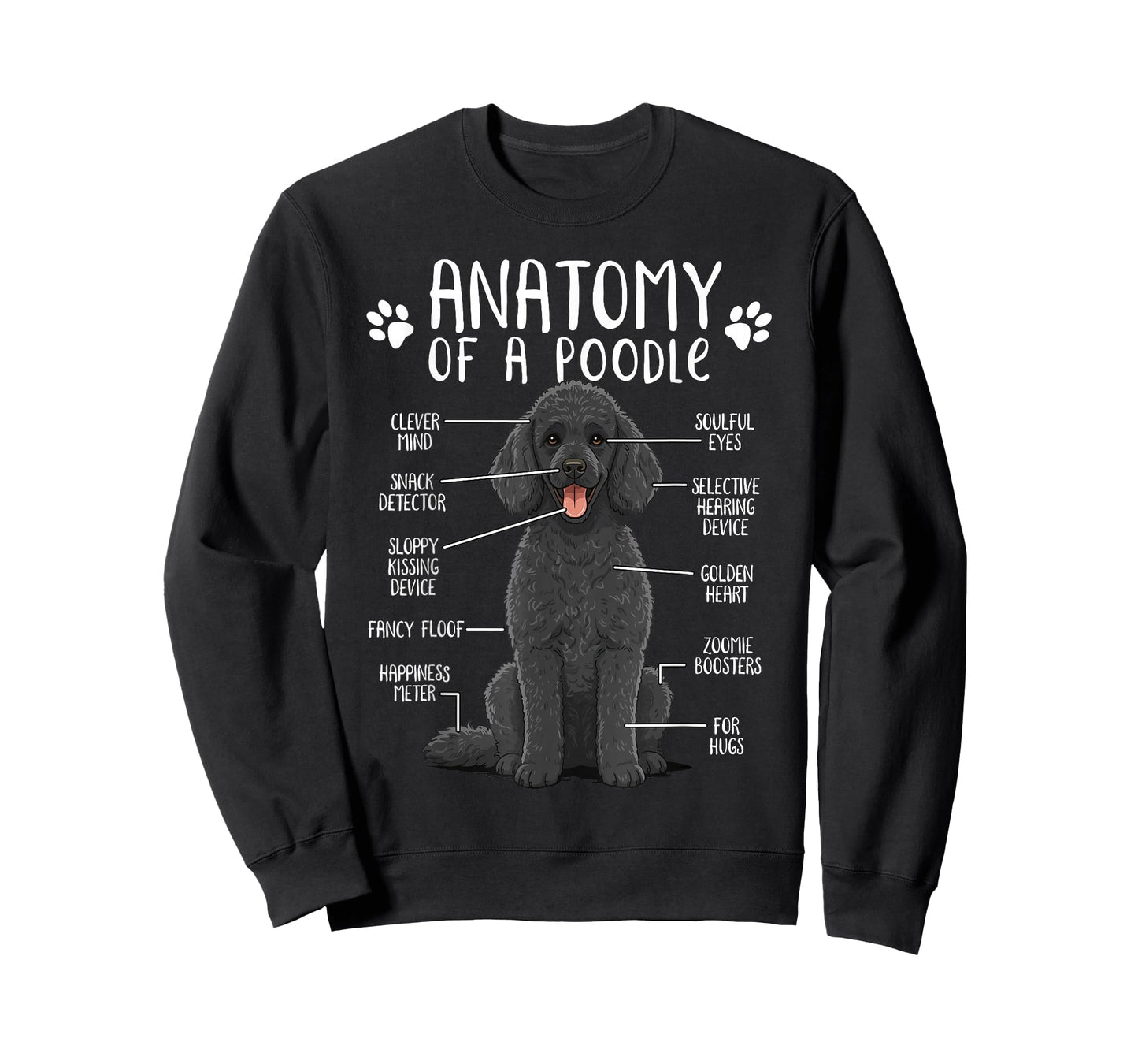 Funny Anatomy Poodle Dog Standard Poodle Owner Black Poodle T-Shirt