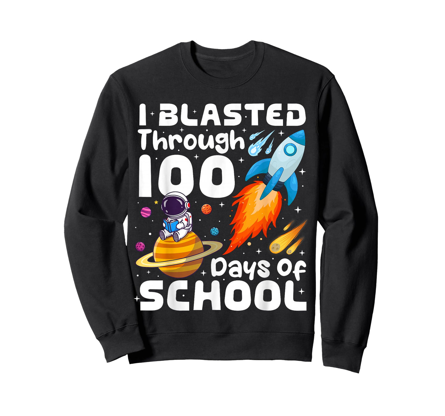 I Blasted Through 100 Days of School Teacher Kids 100th Day T-Shirt