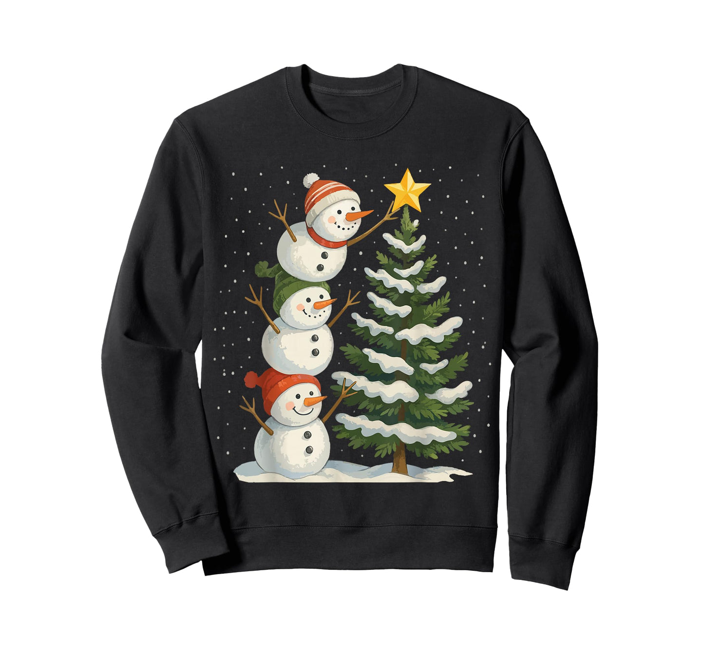 Funny Christmas Snowman Topper Tree Holiday Family Women Men T-Shirt