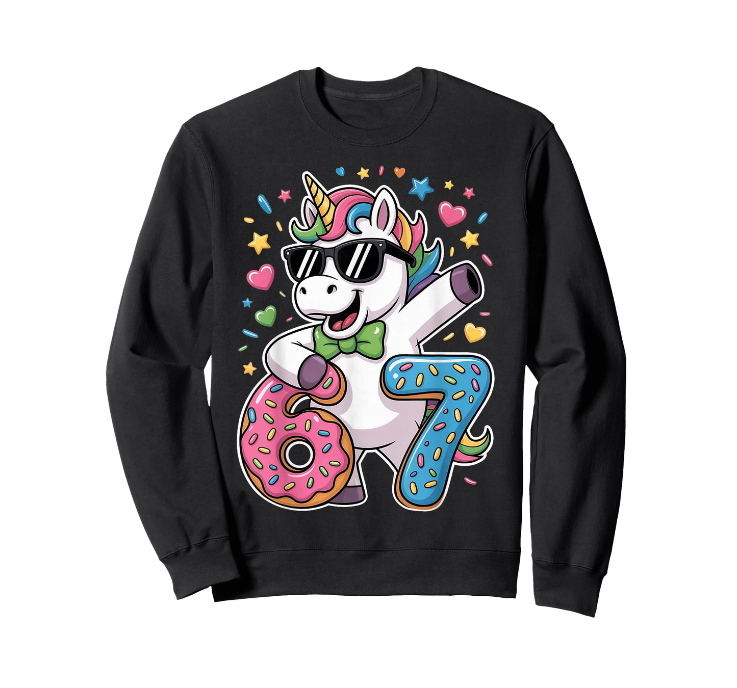 Cute Unicorn 67 Meme Six Seven Girls Kids Teens 6-7 T-Shirt