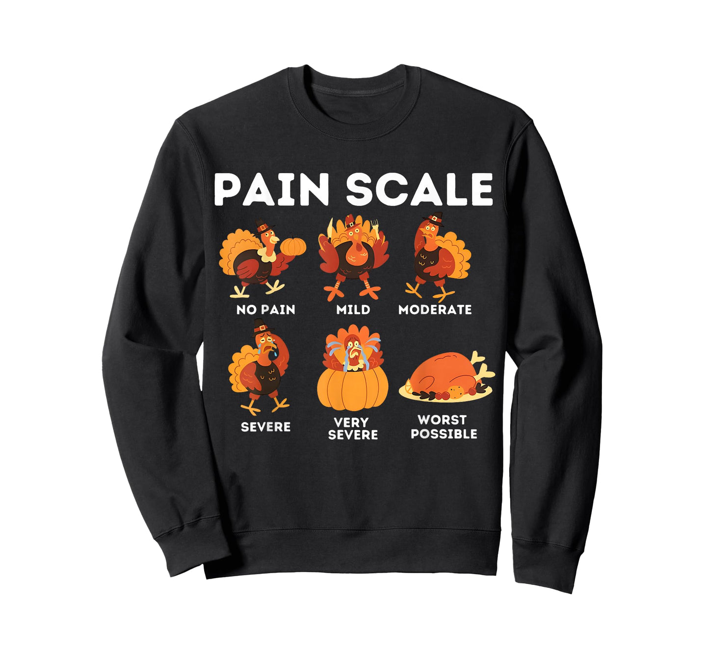 Pain Scale Turkey Pain Gobble Fall Nurse Funny Thanksgiving T-Shirt