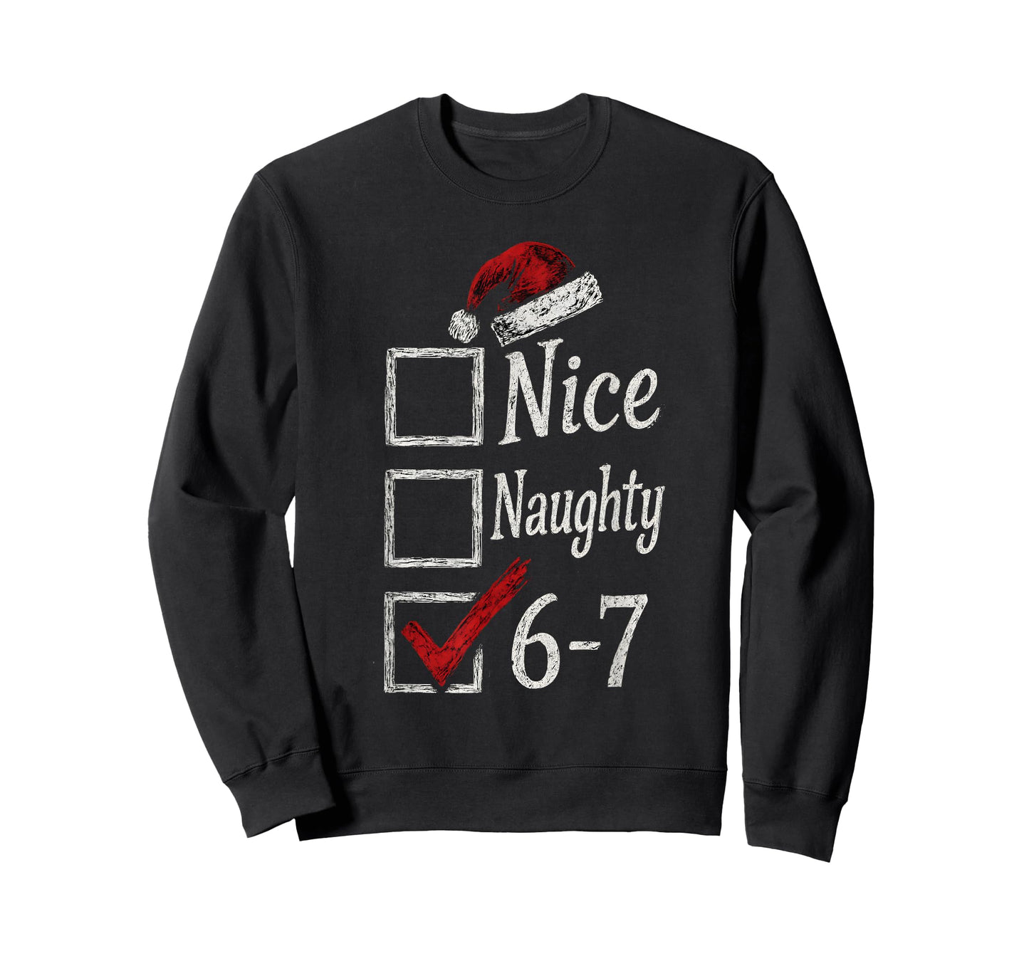 6-7 Meme Nice Naughty 67 Christmas Brain Rot Funny Graphic T-Shirt