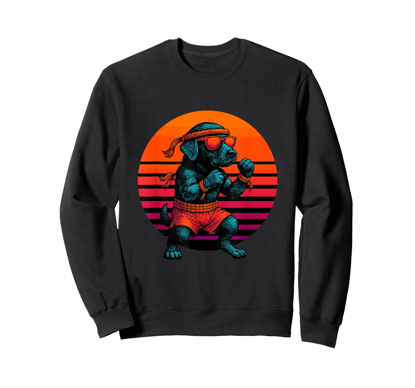Retro Dog with Gloves Muay Thai Fighter T-Shirt