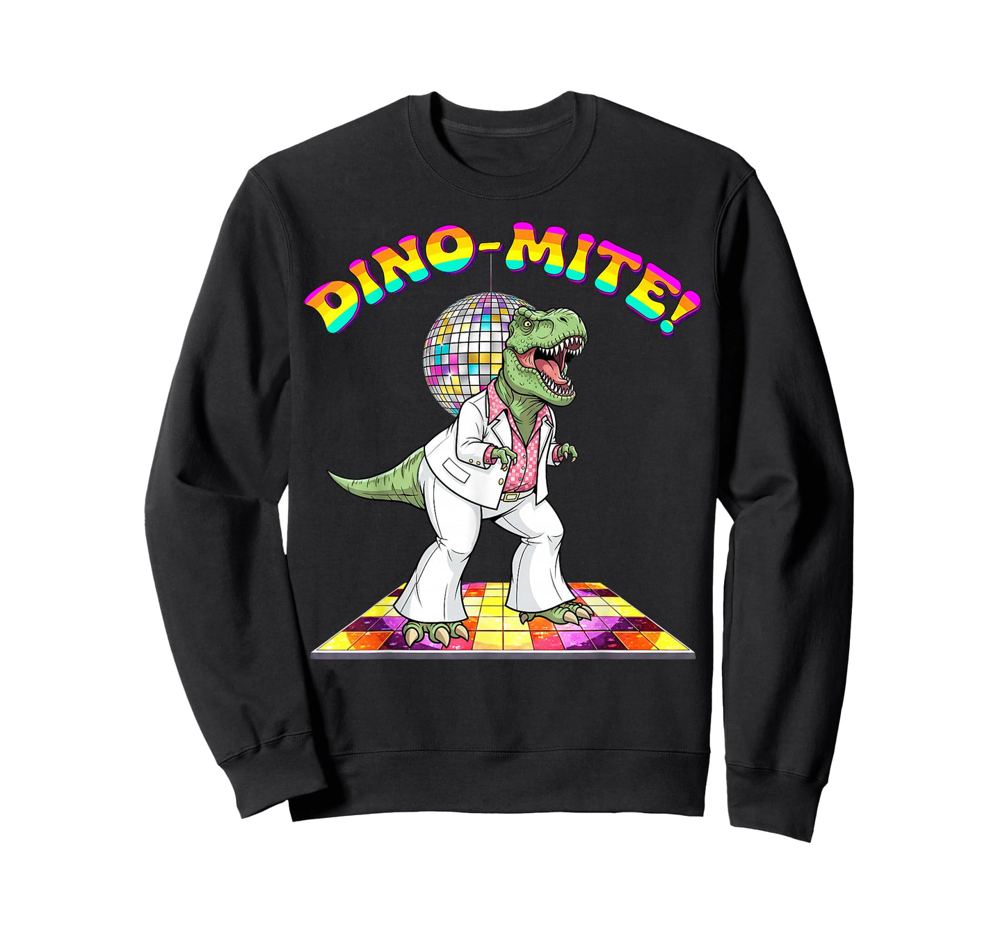 Dino-Mite! Funny T-Rex Dinosaur Disco Dancing 70s Retro T-Shirt
