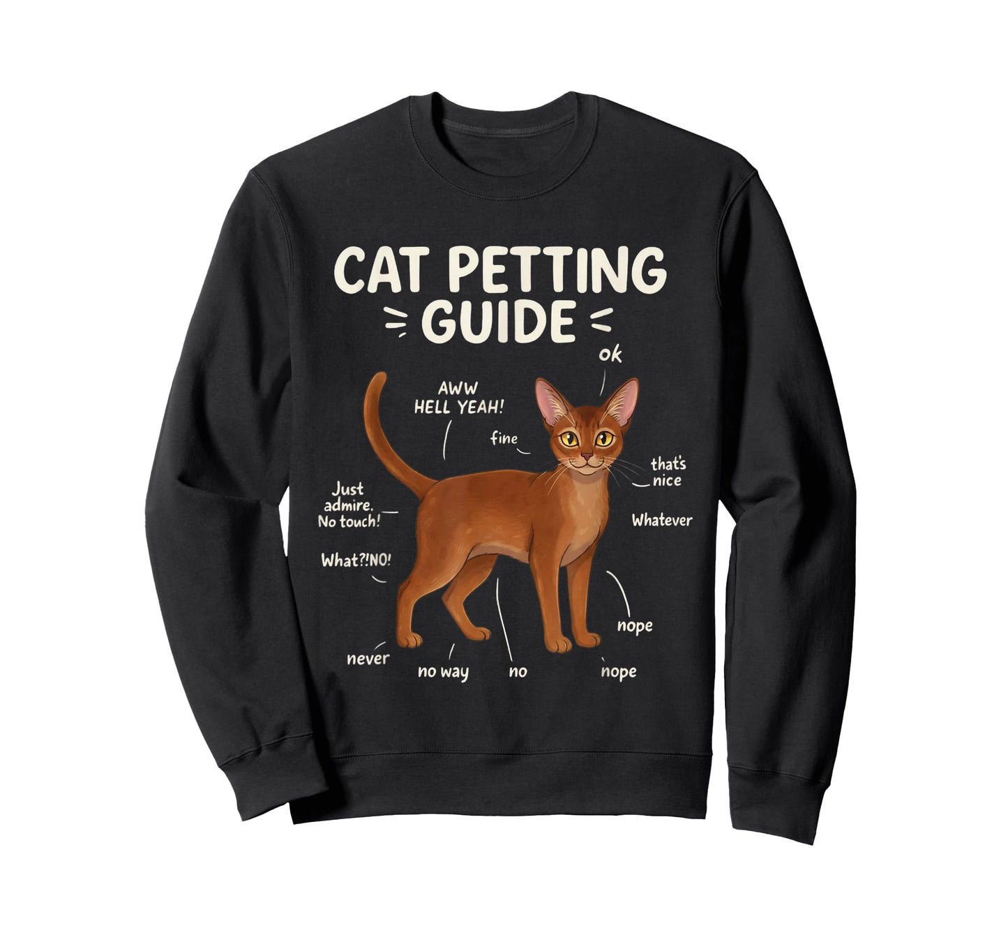 Abyssinian Cat Petting Guide Funny Cat Lover T-Shirt