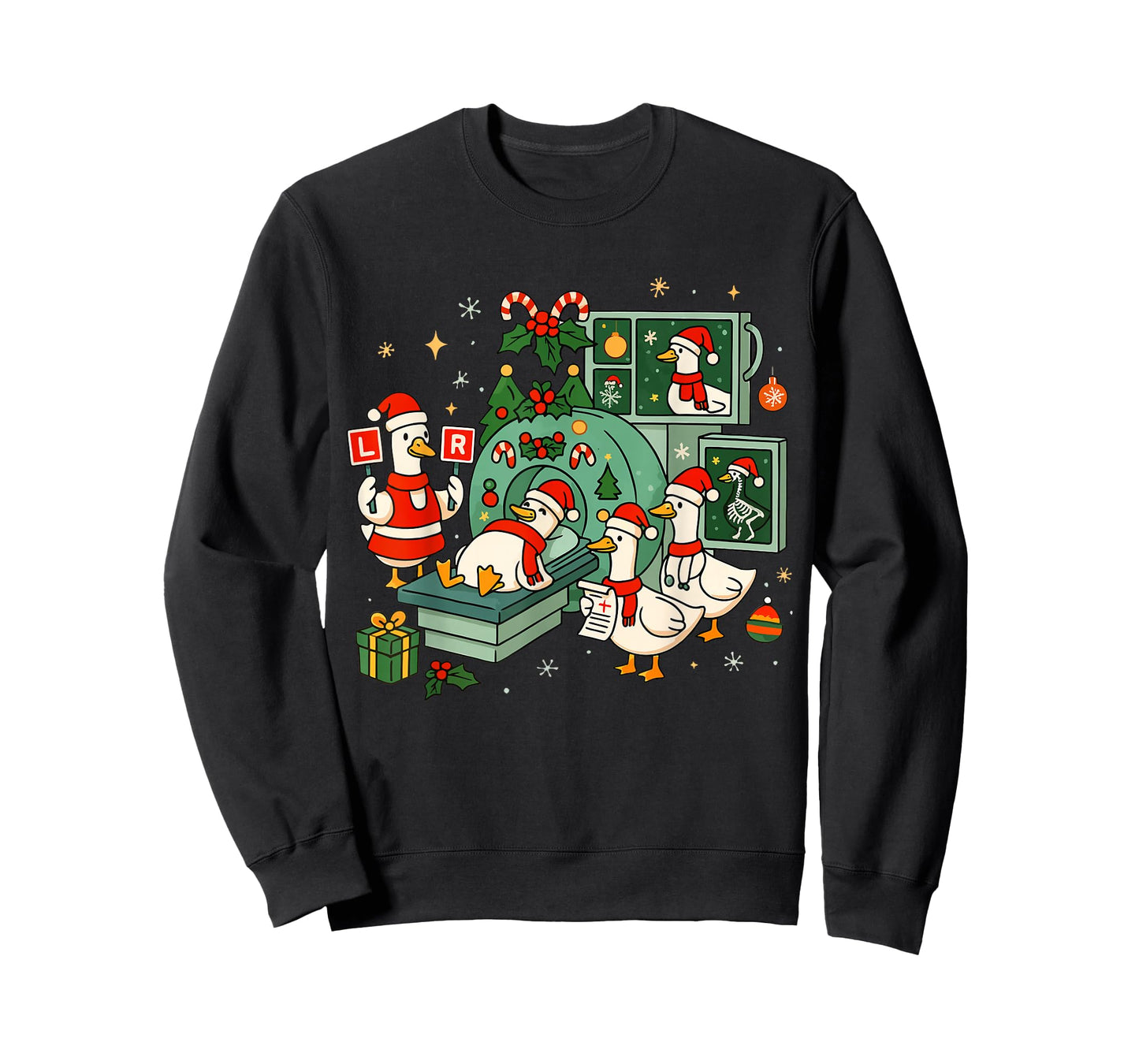 Funny Radiology Goose Nurse X-Ray Tech Christmas Xmas Vibes T-Shirt