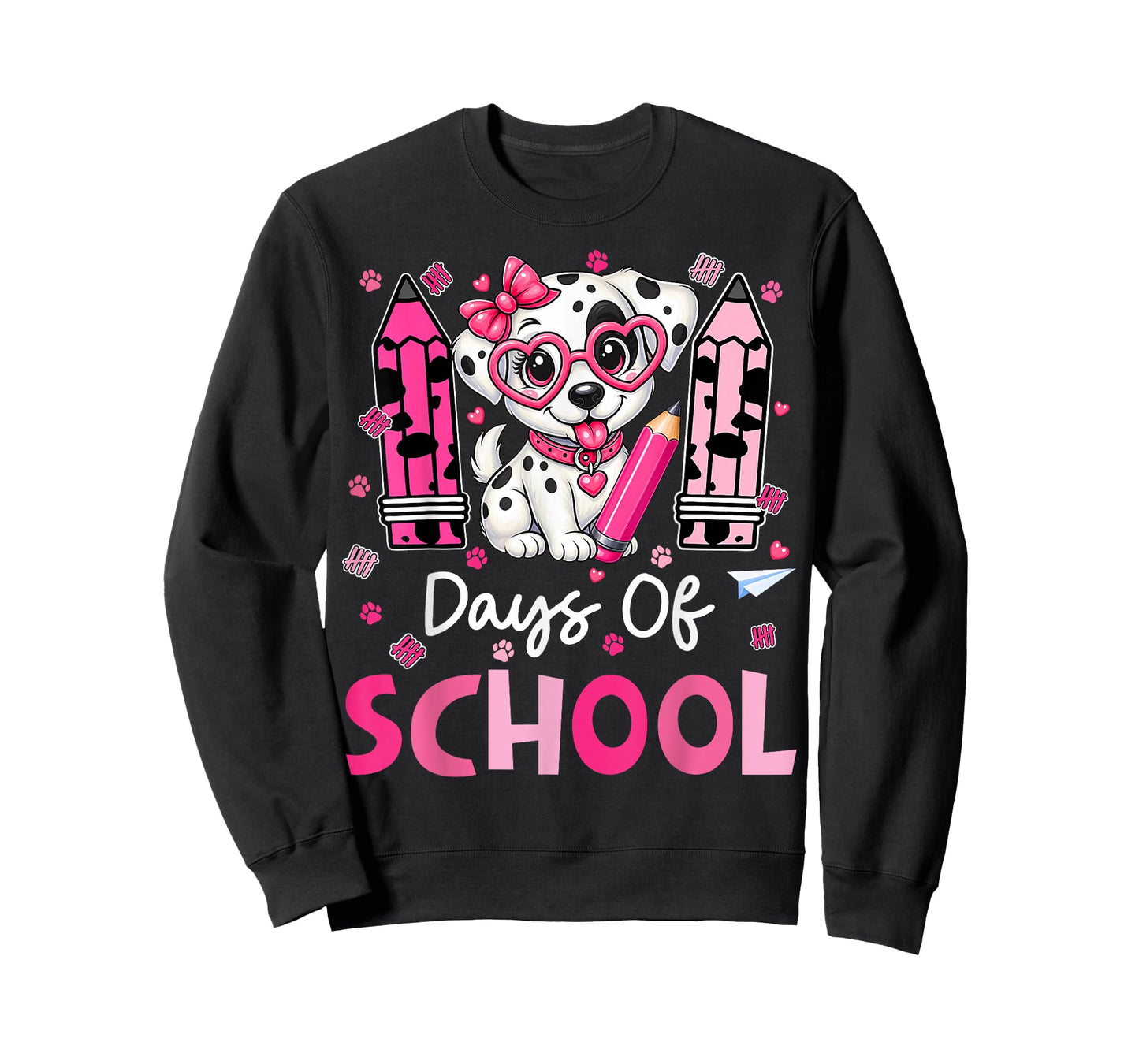 100 Days of School Cute Dalmatian Dog Teachers Girls Kids T-Shirt