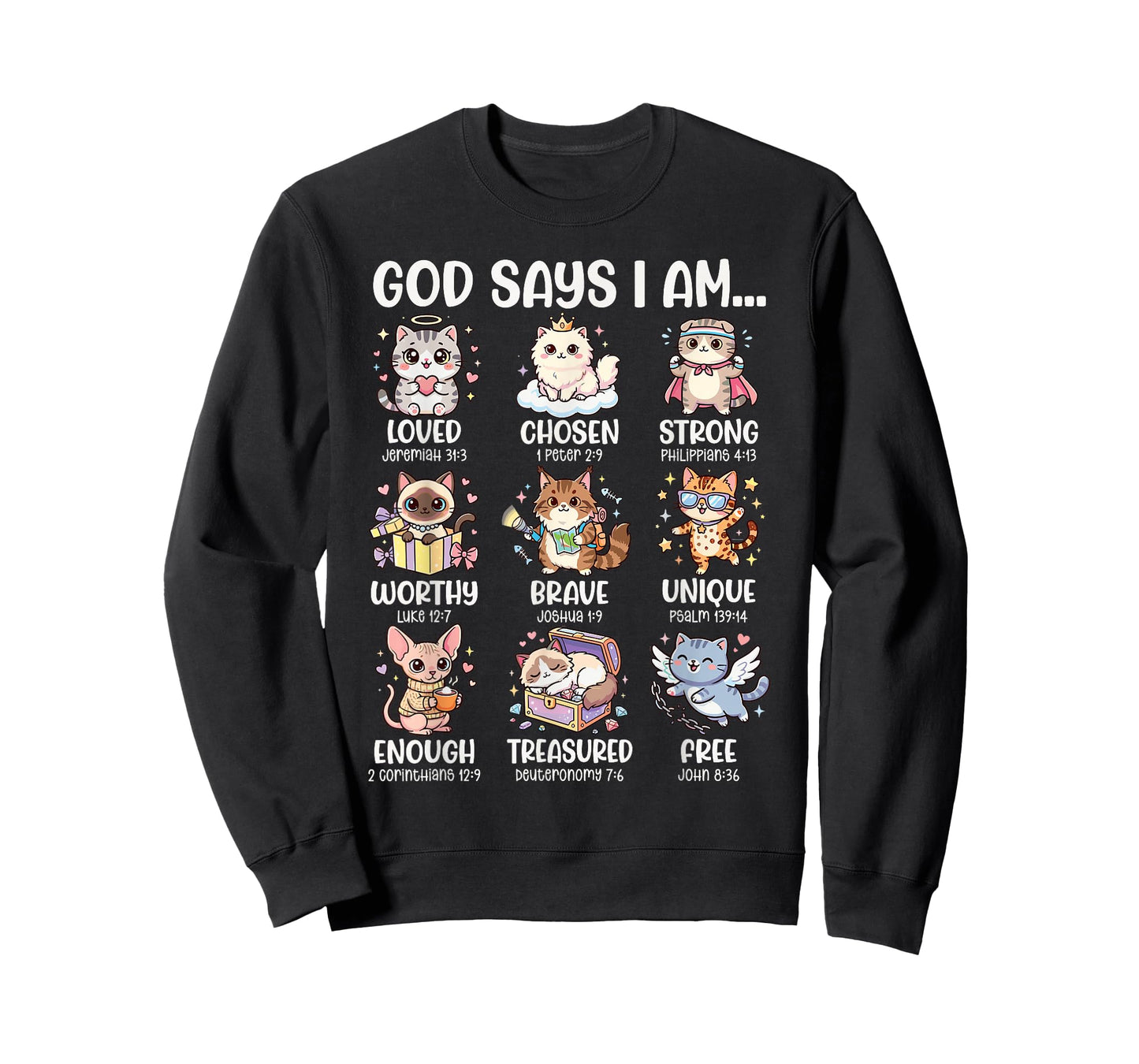God Says I Am Bible Verses for Christian Cat Lover T-Shirt
