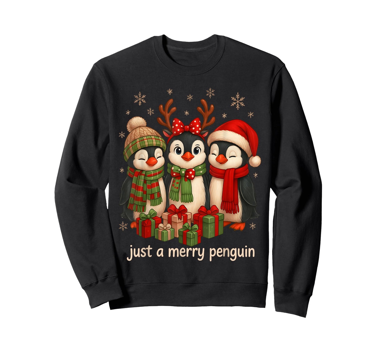 Cute Penguin Christmas Just A Merry Penguin Xmas Holiday T-Shirt