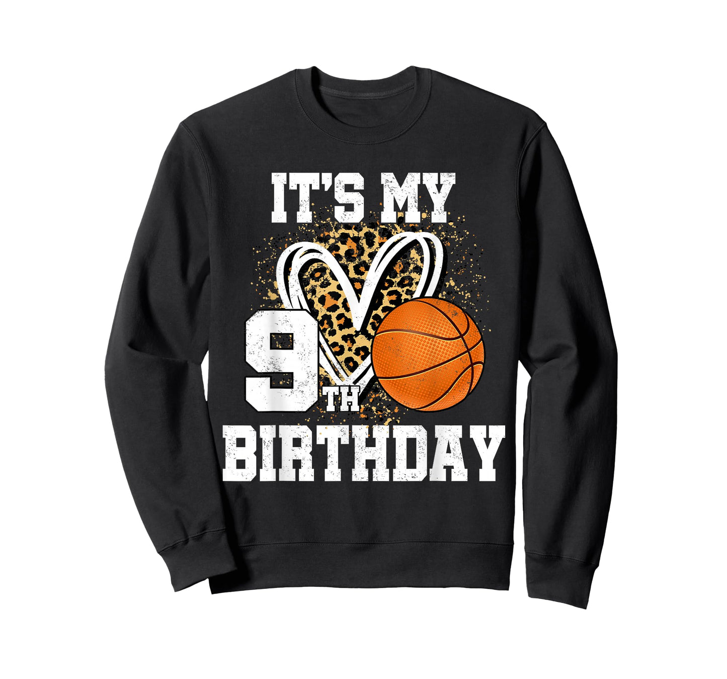 It's My 9th Birthday Basketball 9 Year Old Birthday Leopard T-Shirt