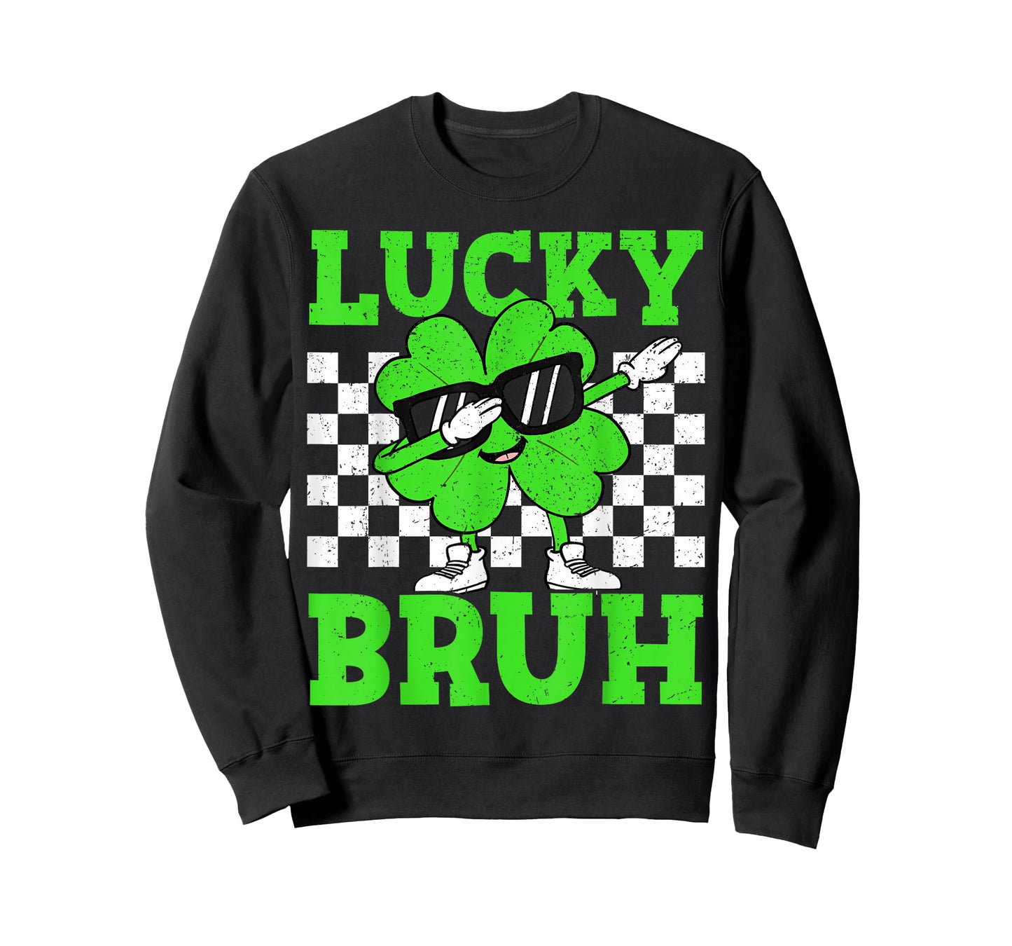 Boys St Patricks Day Kids Lucky Bruh Dabbing Shamrock Clover T-Shirt