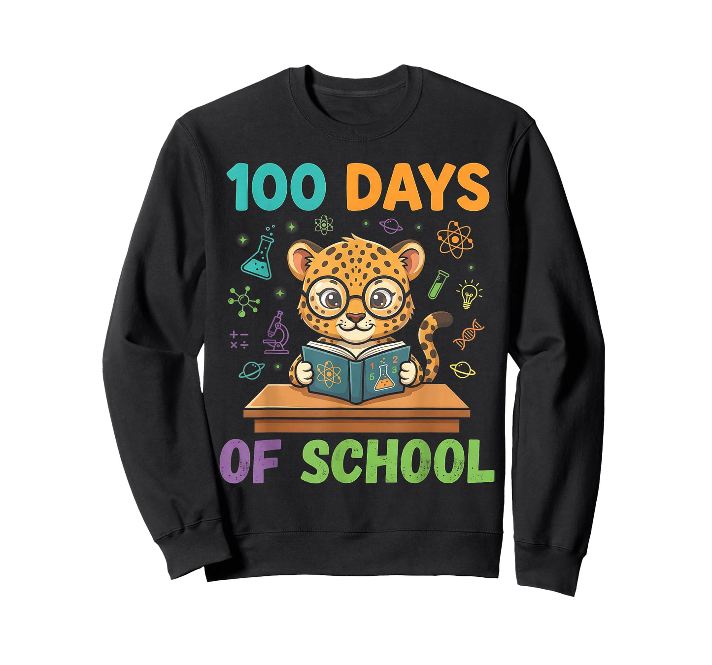 Funny Cheetah 100th Day of School Teacher Womens Mens Kids T-Shirt