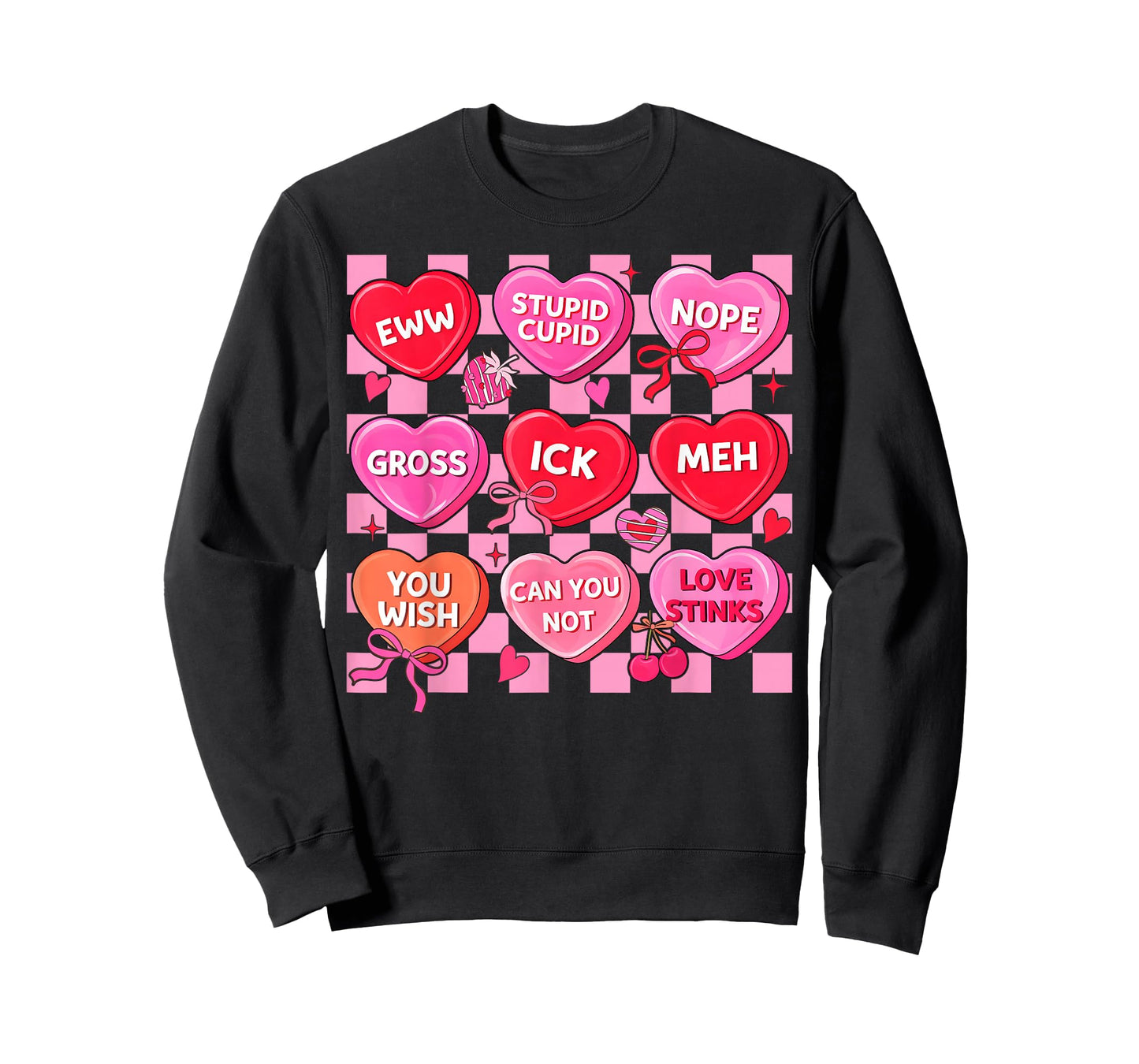 Valentine Nurse Conversation Hearts Women Girl Coquette Bow T-Shirt
