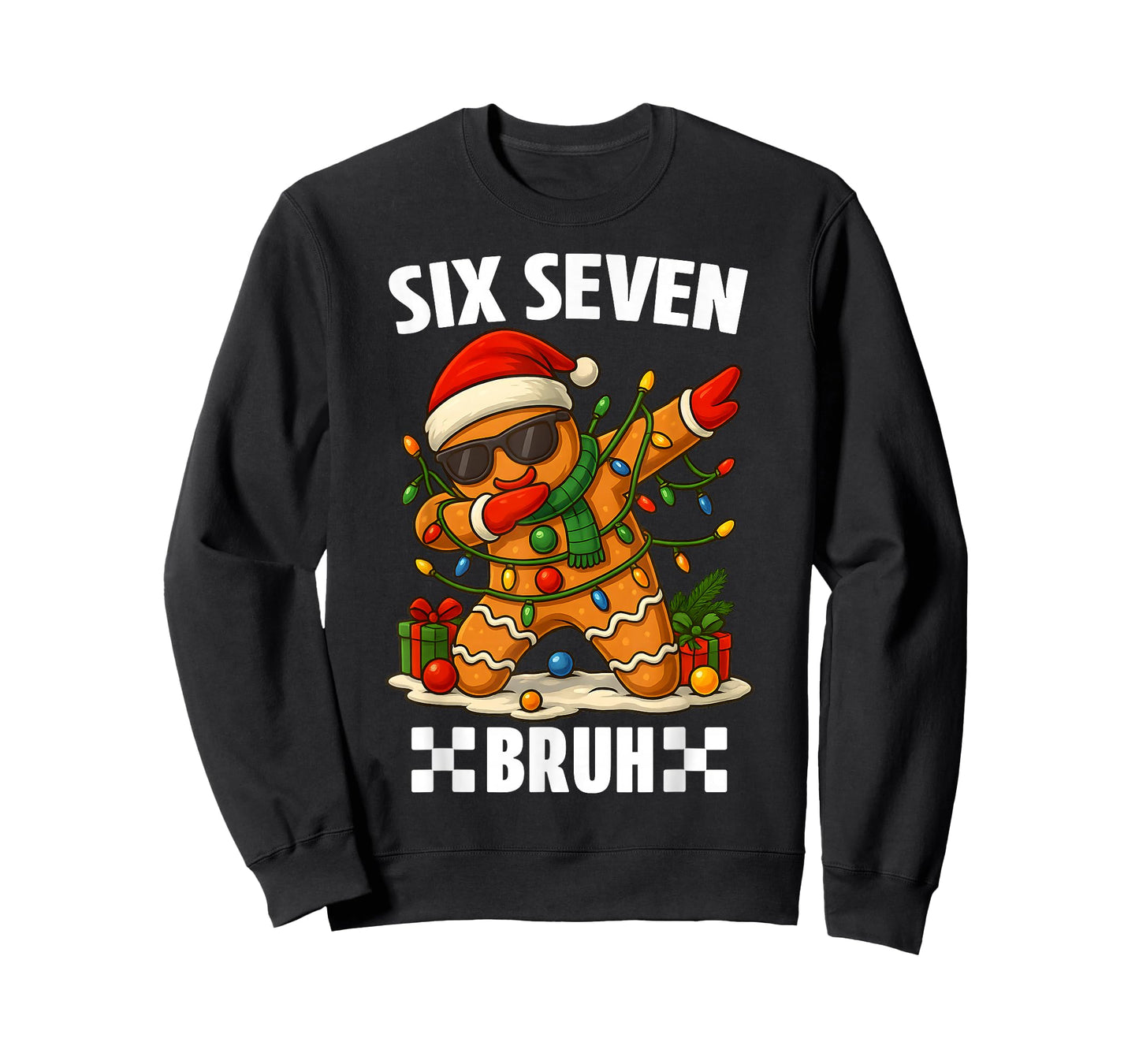 67 Six Seven Bruh Funny Christmas Dabbing Gingerbread Meme T-Shirt