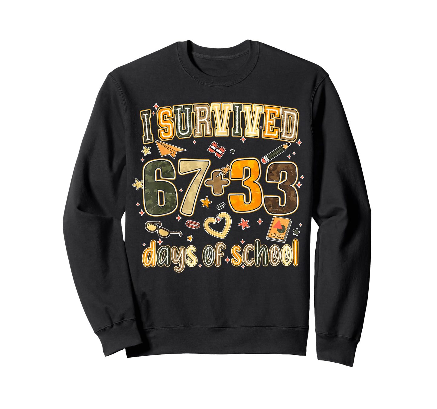 I Survived 67 + 33 Day of School Six Seven Donut Teacher Kid T-Shirt